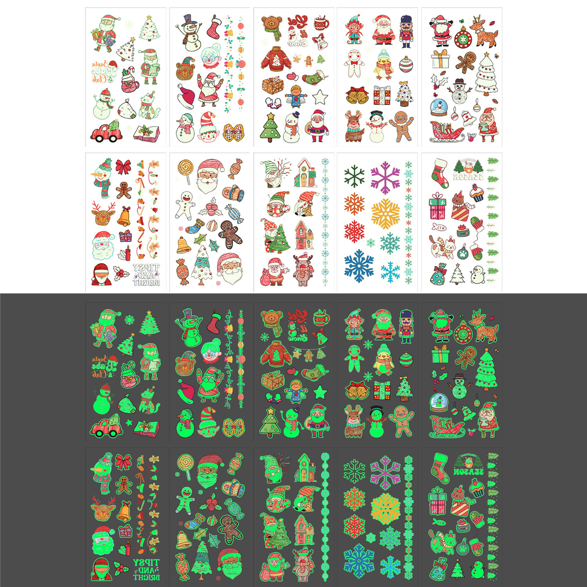 Christmas Glow Temporary Tattoo Stickers 7