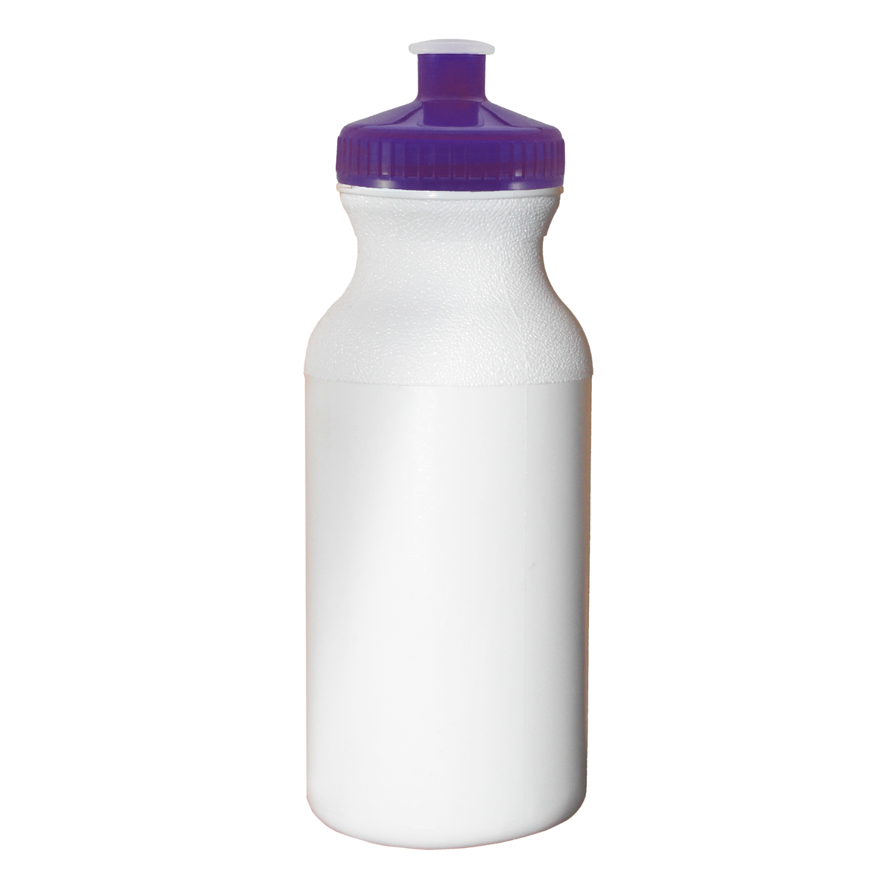 White 20 oz. HDPE Economy Bike Bottle with Color Push Pull Lid 4