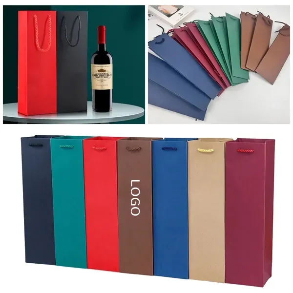 Colorful Wine Gift Bags with Paper and Handles 14