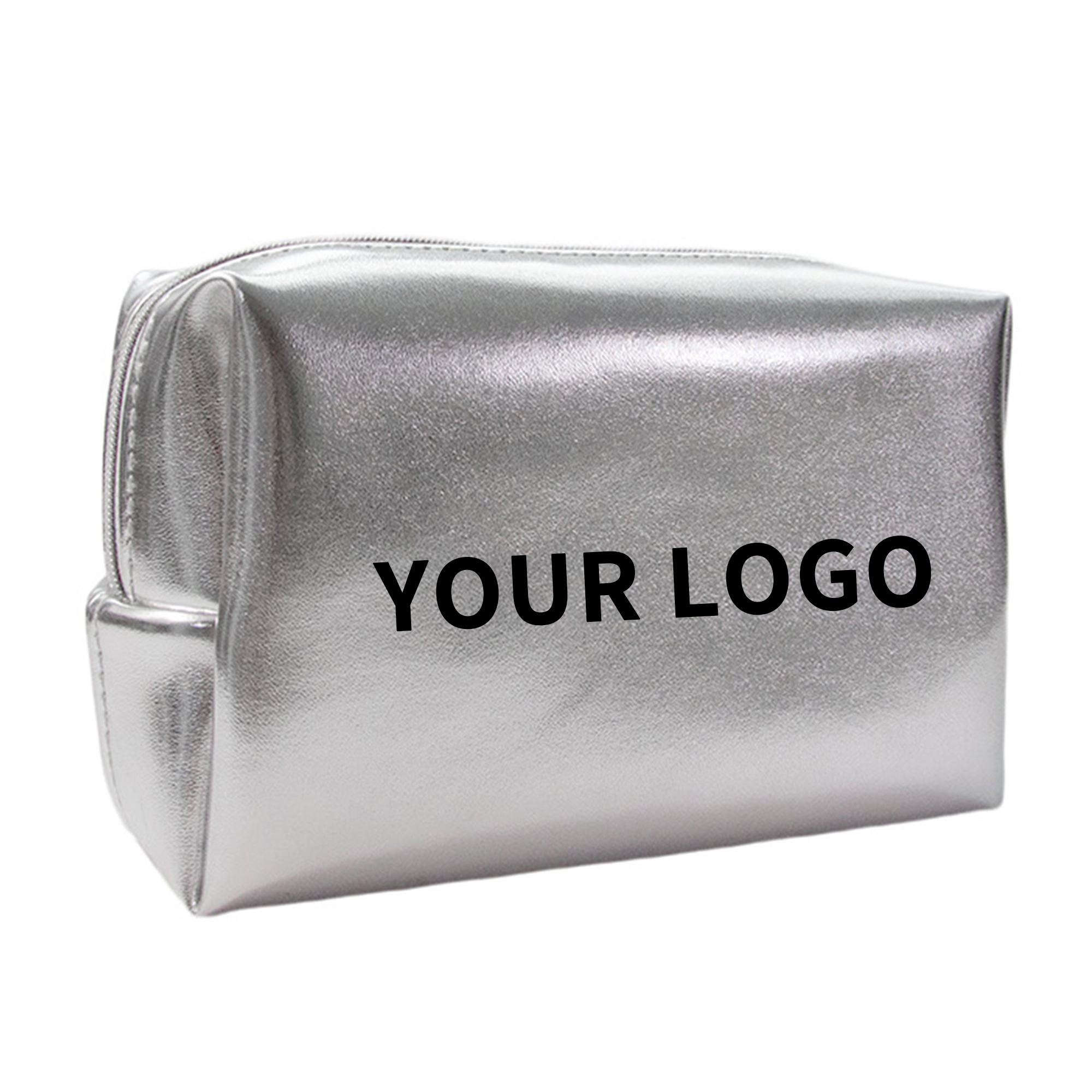 Silver Faux Leather Makeup Cosmetic Bag 2