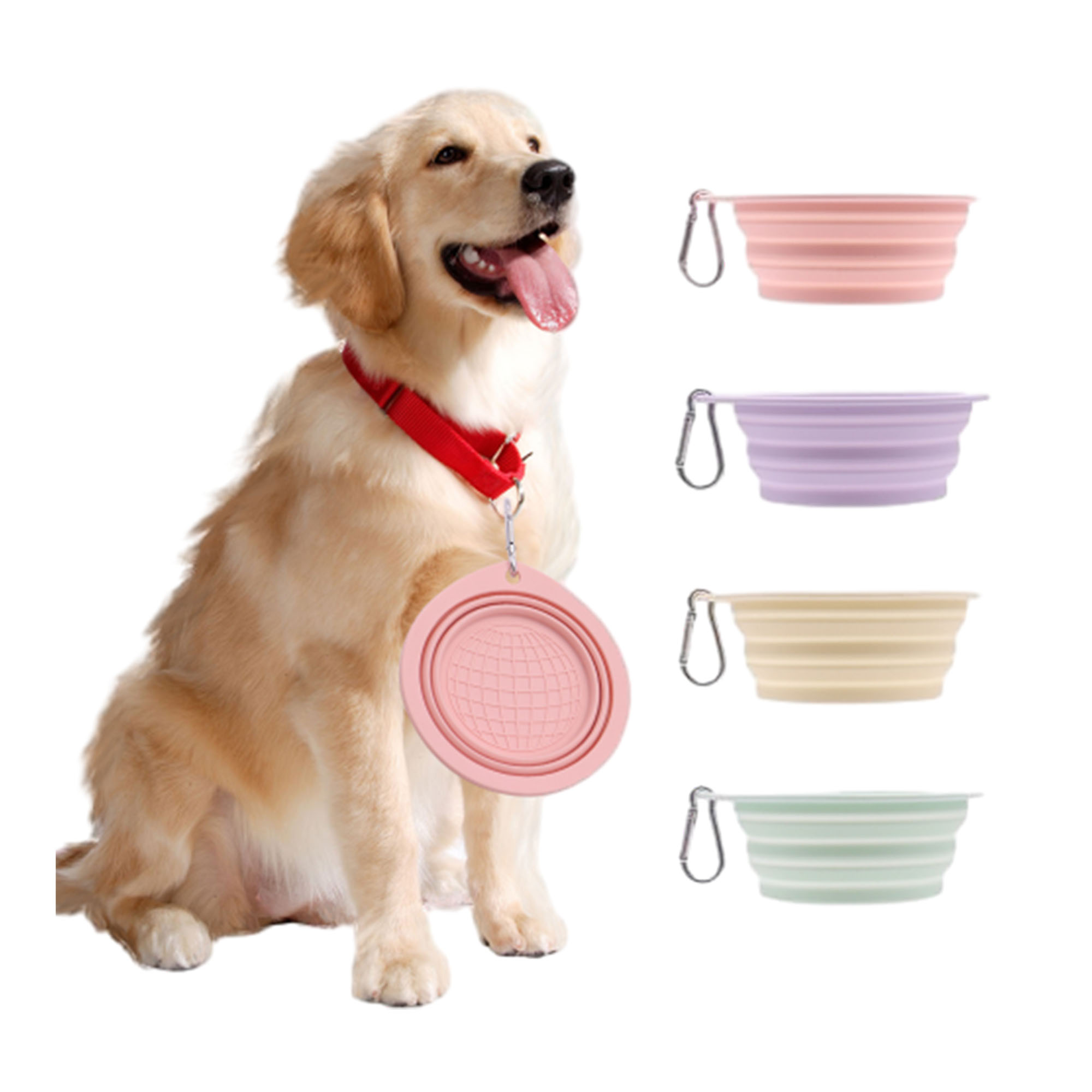 Colorful Customizable Foldable Portable Pet Bowl 2