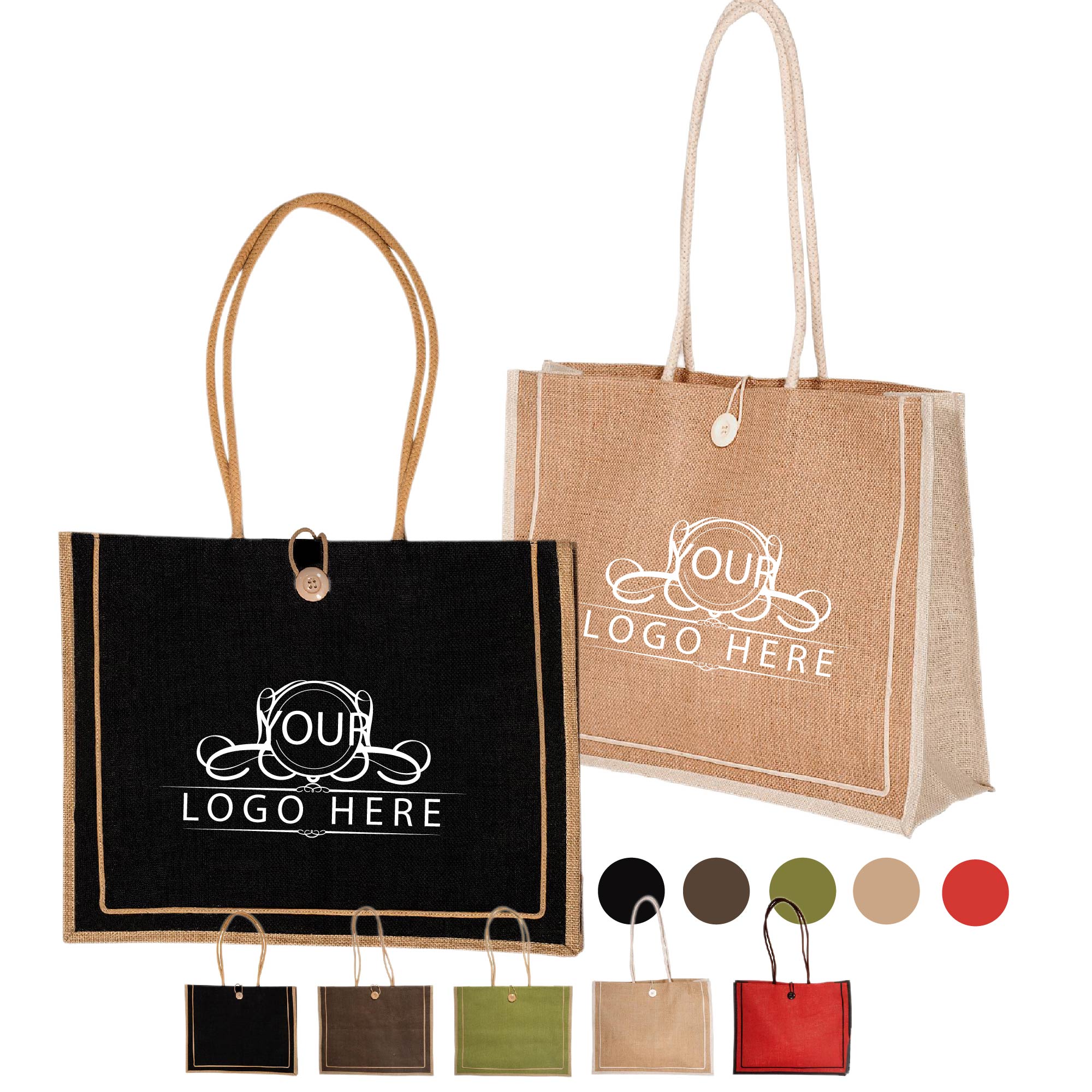 Natural Jute Tote, custom tote bag with logo imprint 3