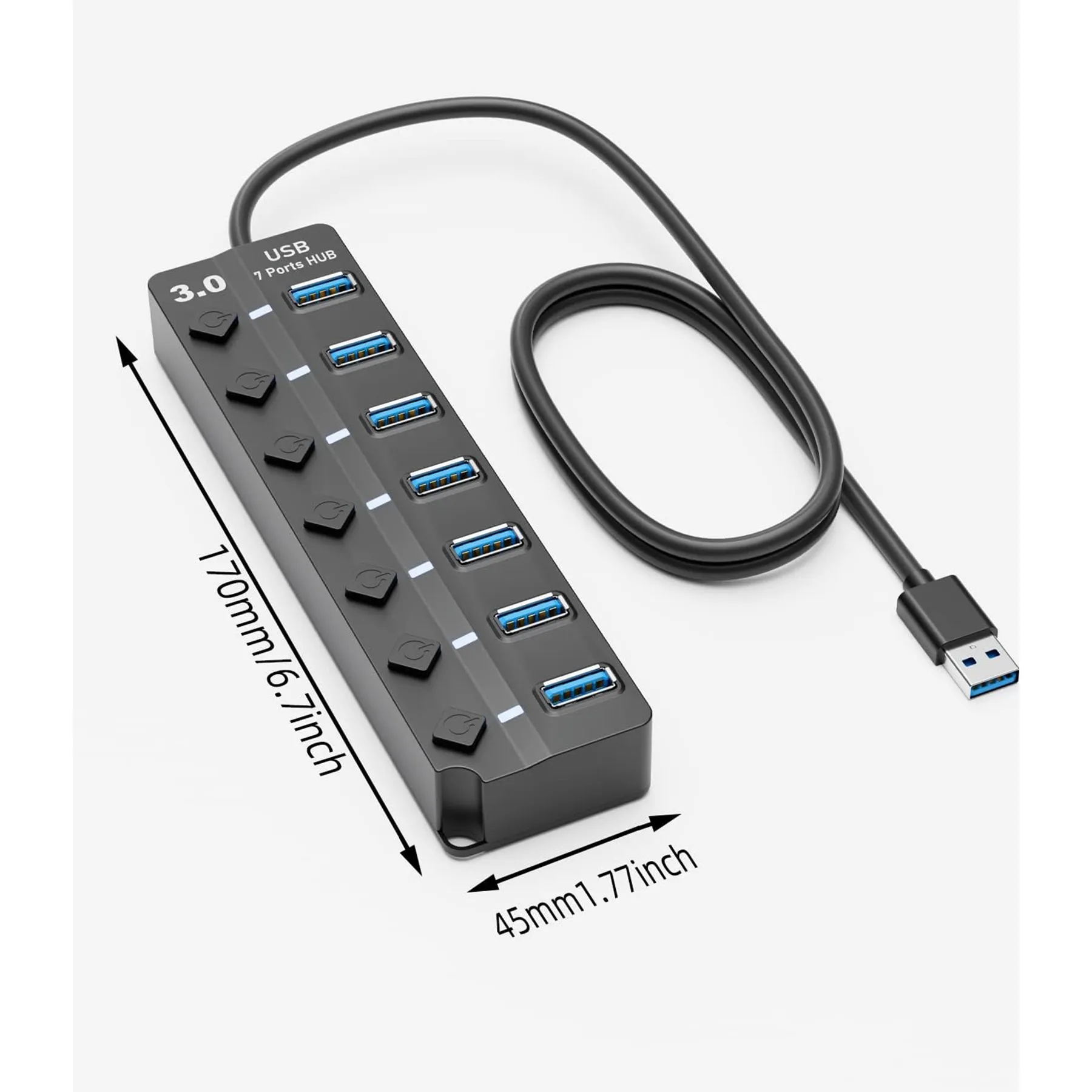 7-Port USB Data Hub Splitter 3