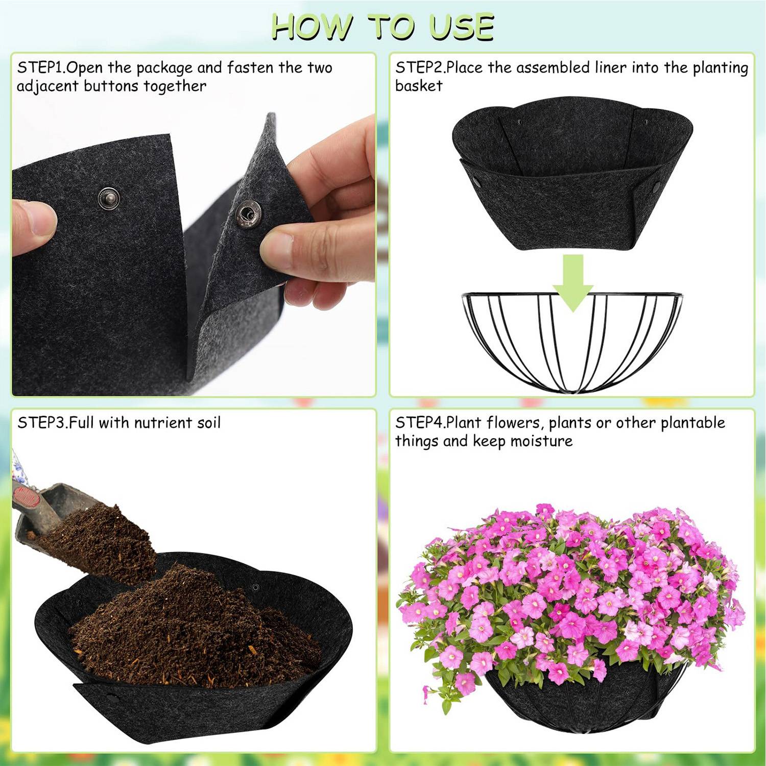 Garden Felt Hanging Basket Liner 5