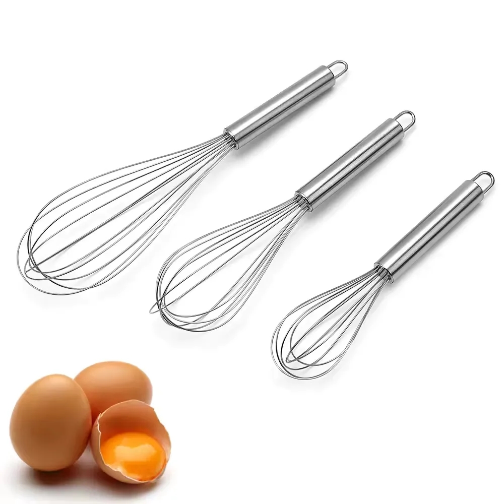 3-Piece Stainless Steel Whisk Set (8", 10", 12") 3