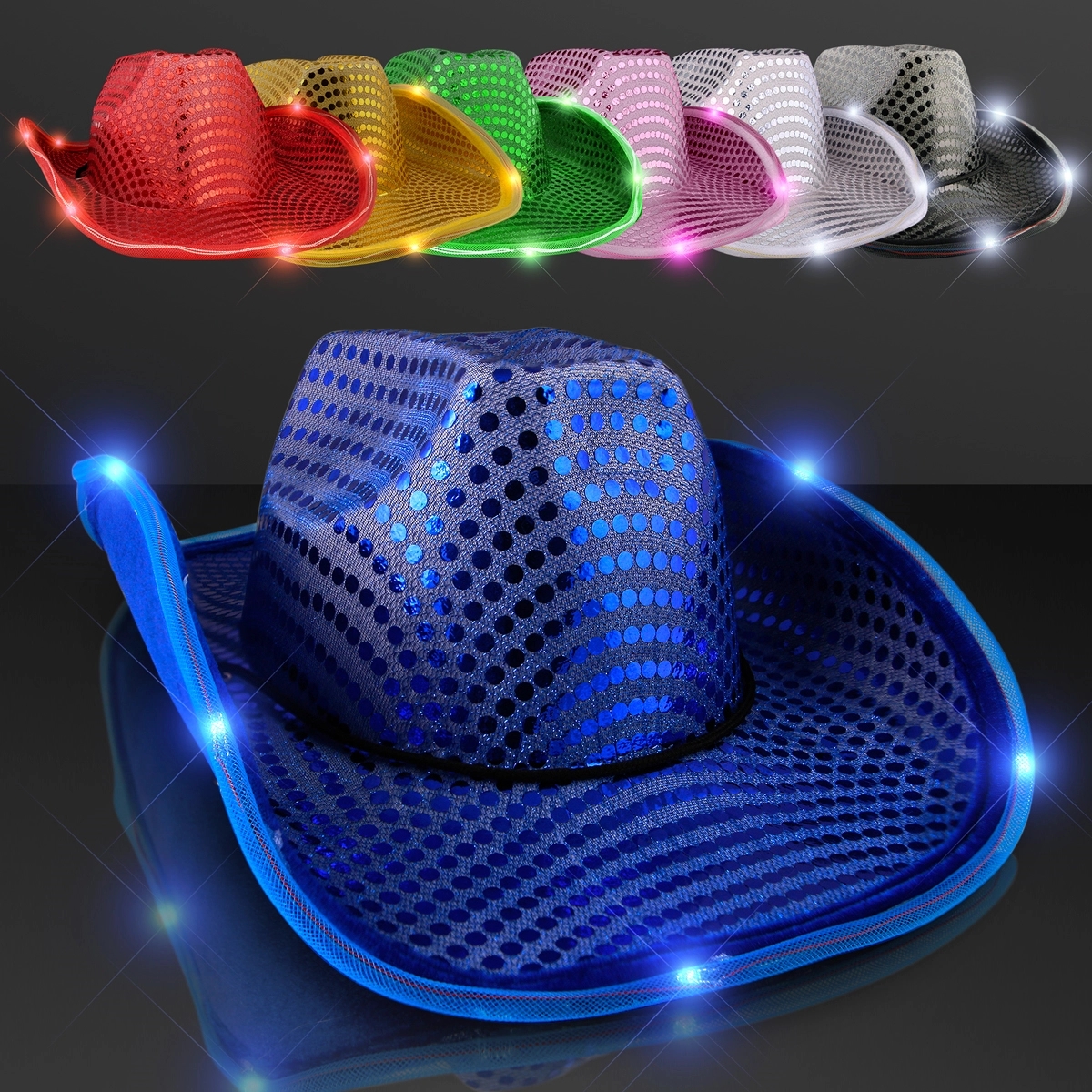 Sequin Cowboy Hat with Black Band 8