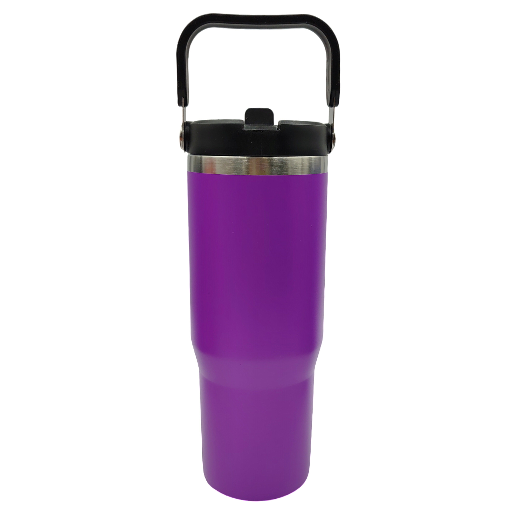 30 oz Stainless Steel Insulated Mug with Handle and Built-In Straw 1