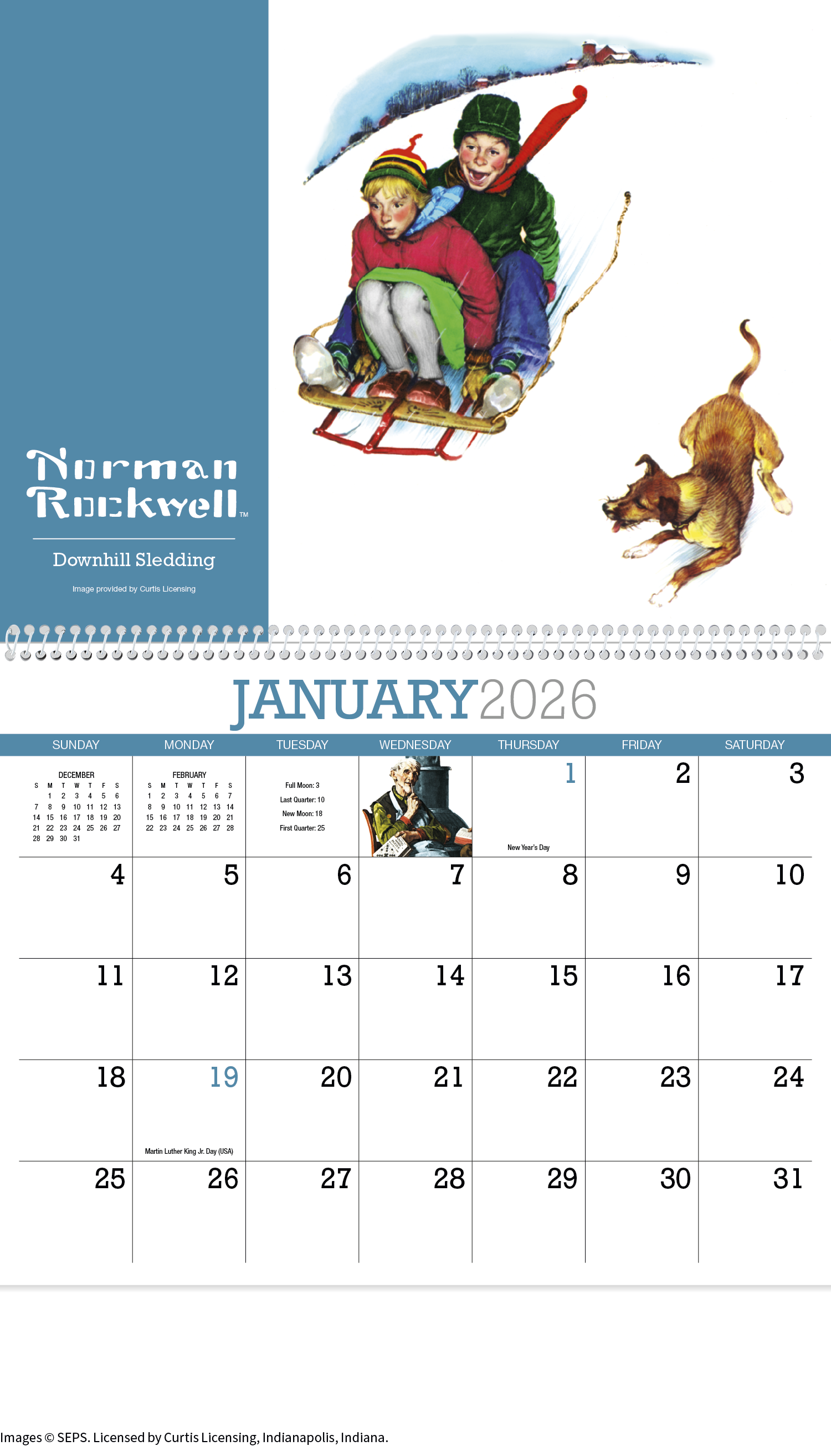 HotLine® Products Norman Rockwell Appointment Calendar - Spiral 25