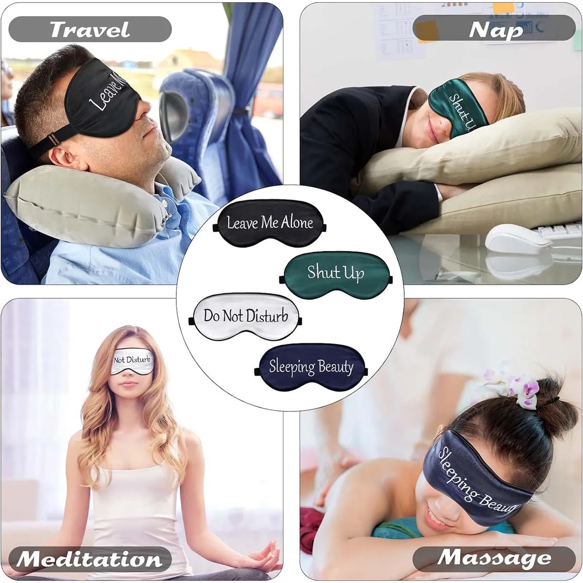 Custom Soft Blackout Adjustable Strap Sleep Eye Mask 2