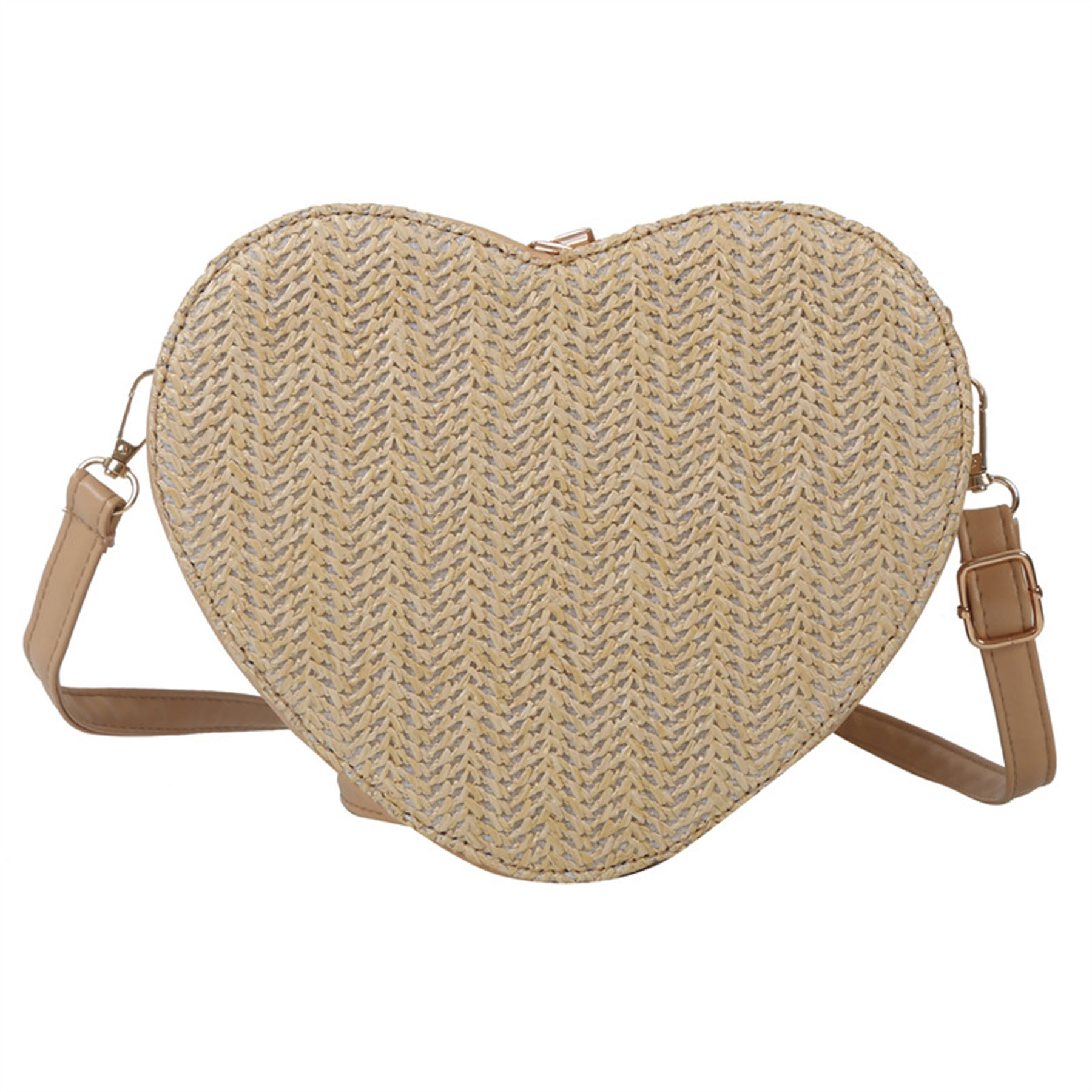 PU Straw Heart-shaped Bag 8