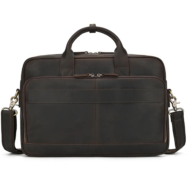 17" x 12" x 3" Cowhide Leather Briefcase 9