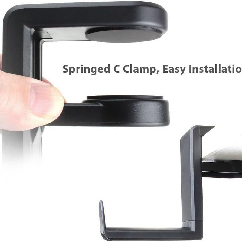 Private Model Desk Clip Hook Headphone Stand 360 Degree Rotating Headphone Stand Hanger " 2