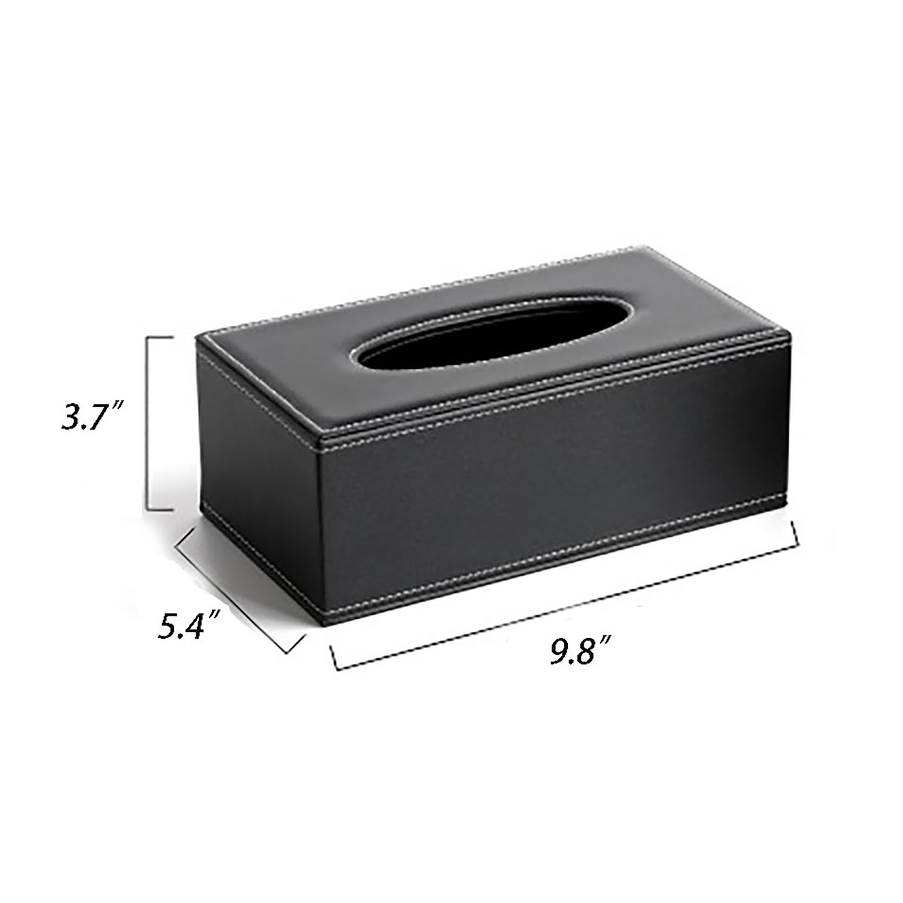 Black PU Leather Tissue Box 4