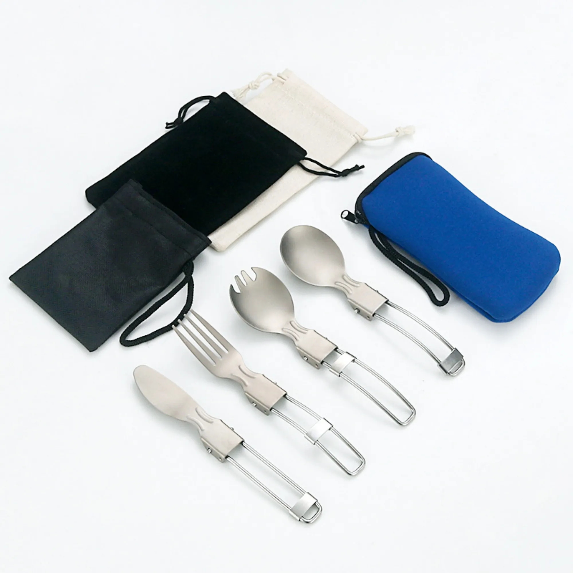 Titanium Stainless Camping Cutlery Set 8