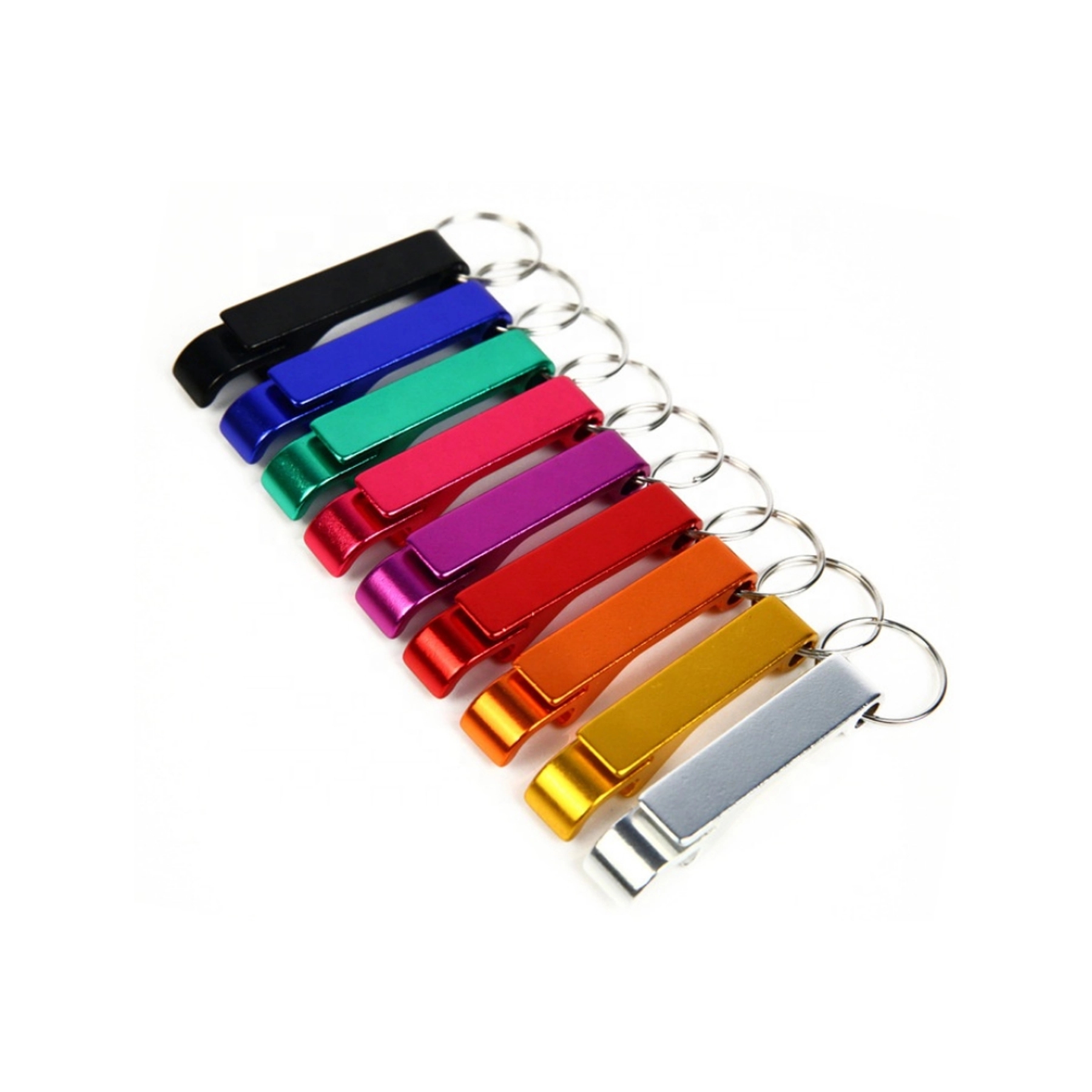 Deluxe Plain Aluminum Can And Bottle Opener With Key Ring 1