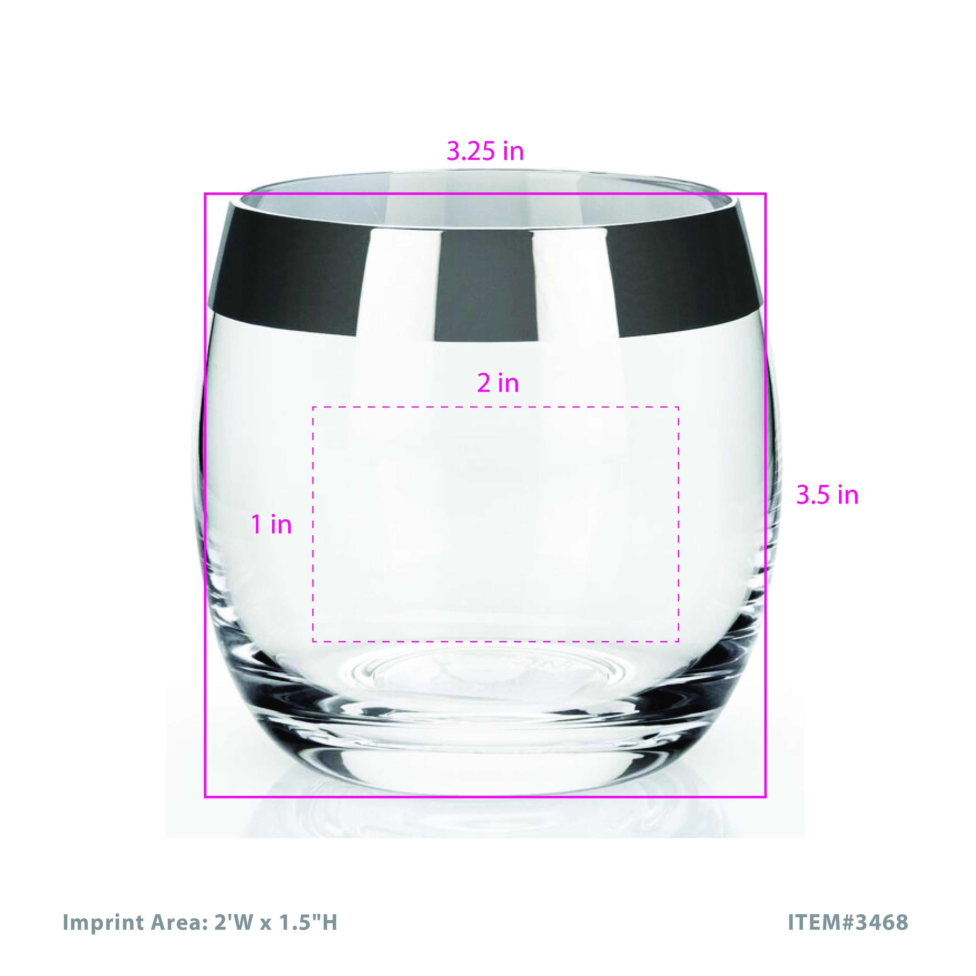 Viski® Chrome Rim Crystal Tumbler, set of 2 5