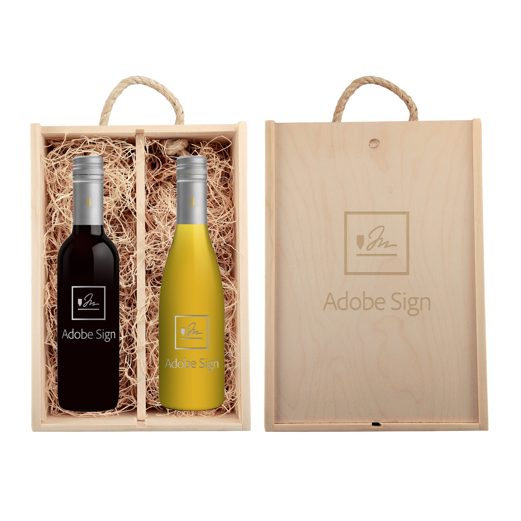 Laser-Engraved Wood Box w/Half-Size Etched Robert Mondavi Private Select Red Wine Bottle 1