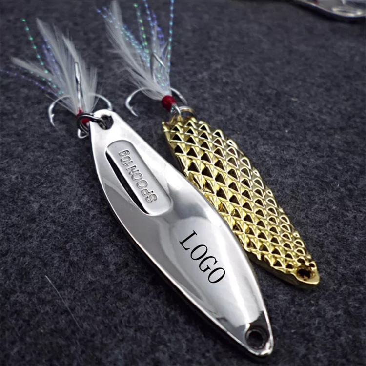 Shiny Metal Textured Fishing Lure with Hook 5