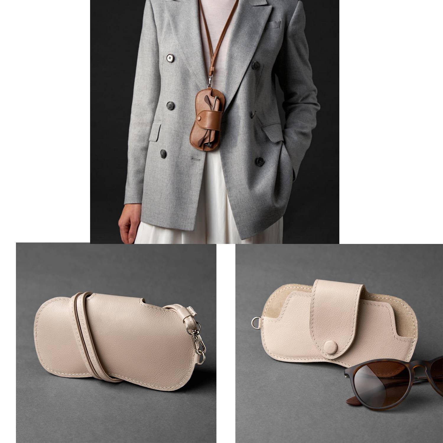 PU Leather Glasses Holder W/ Strap 7