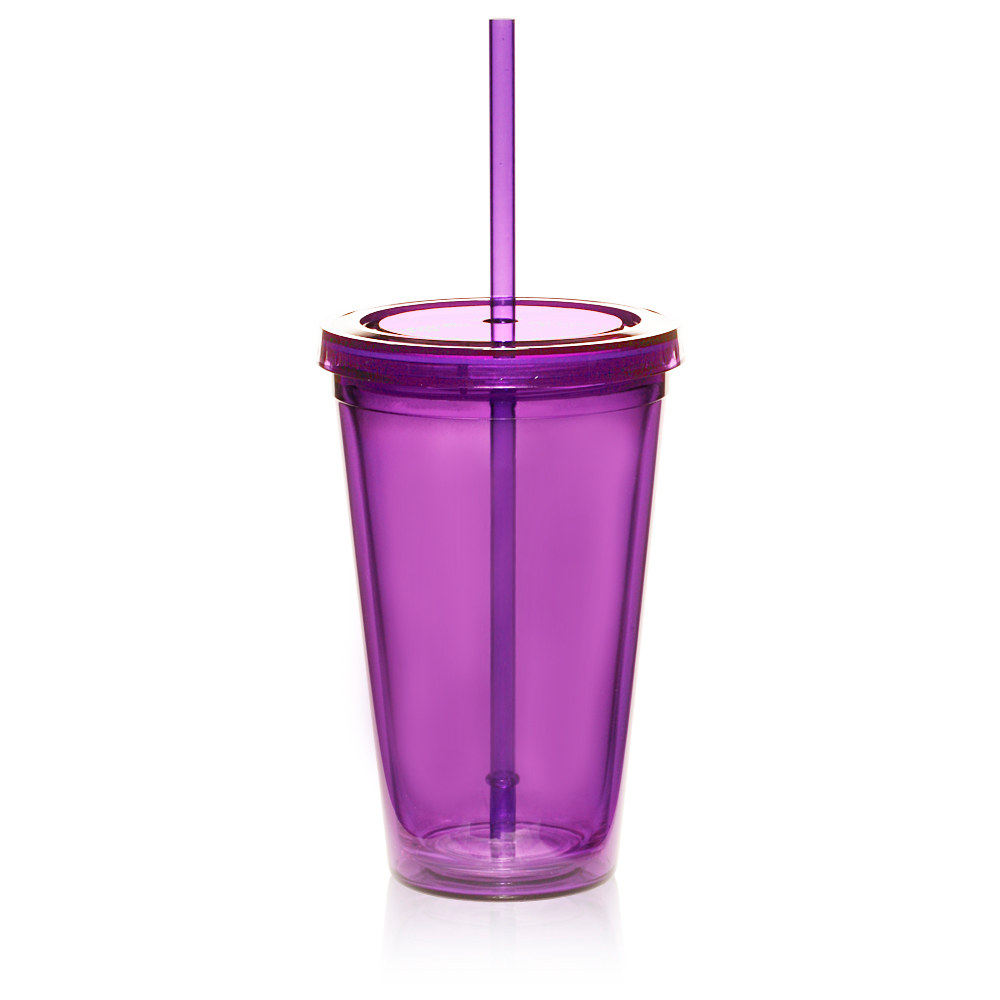 16 oz Double Wall Acrylic Tumbler with Straw 4