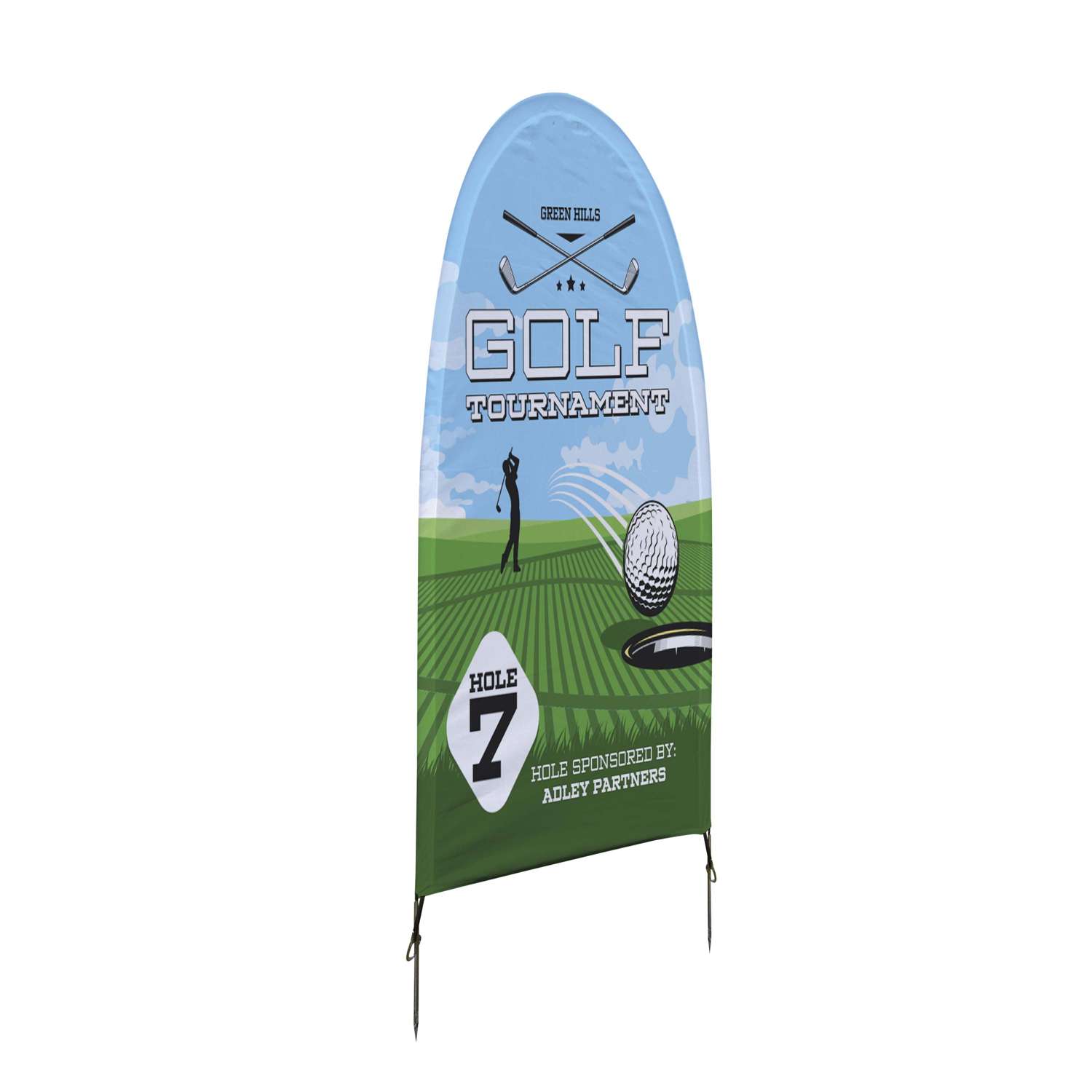 3' W X 5' H Sunrise Lawn Single-Sided Kit 7