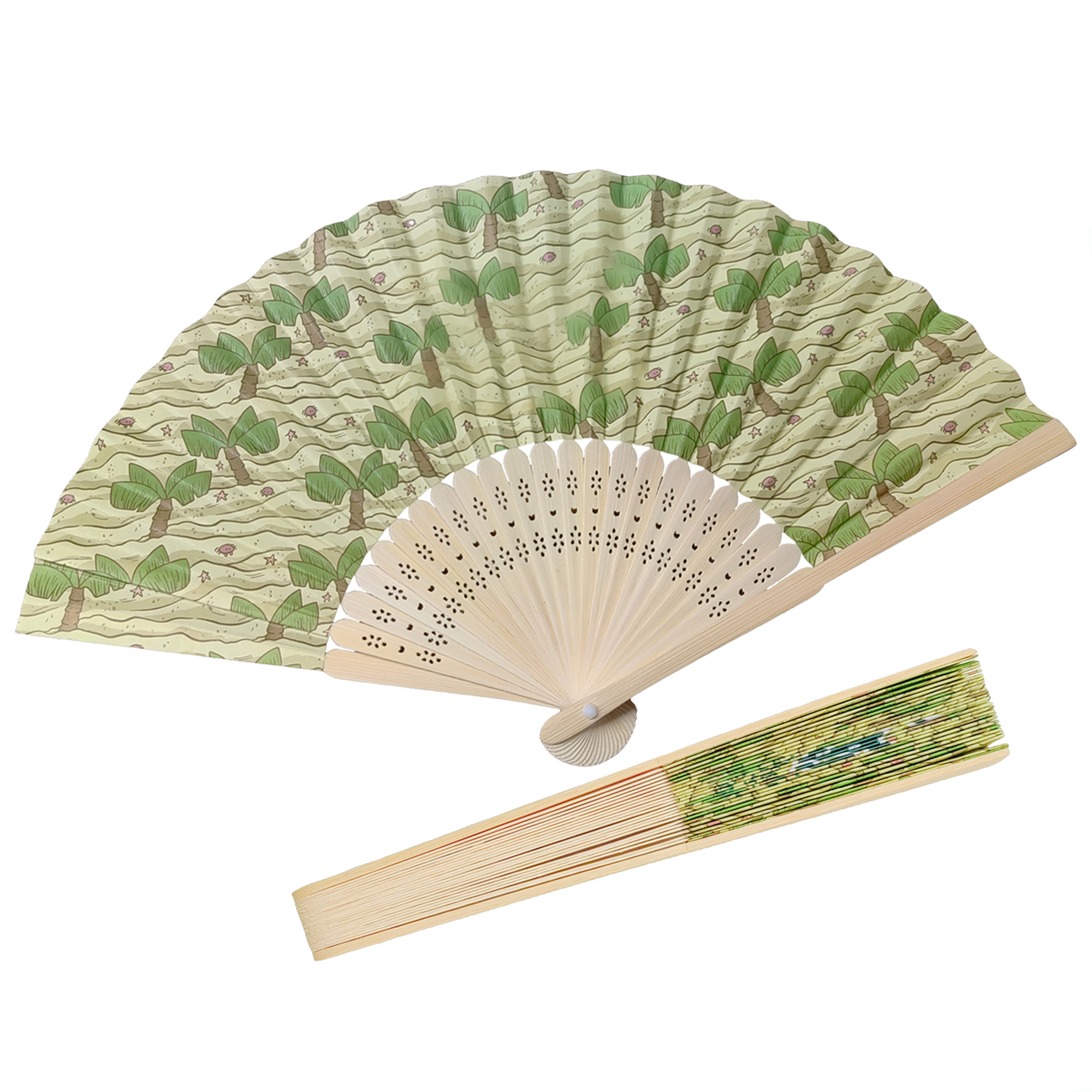 8.3 " Colorful Foldable Bamboo Paper Fan 7