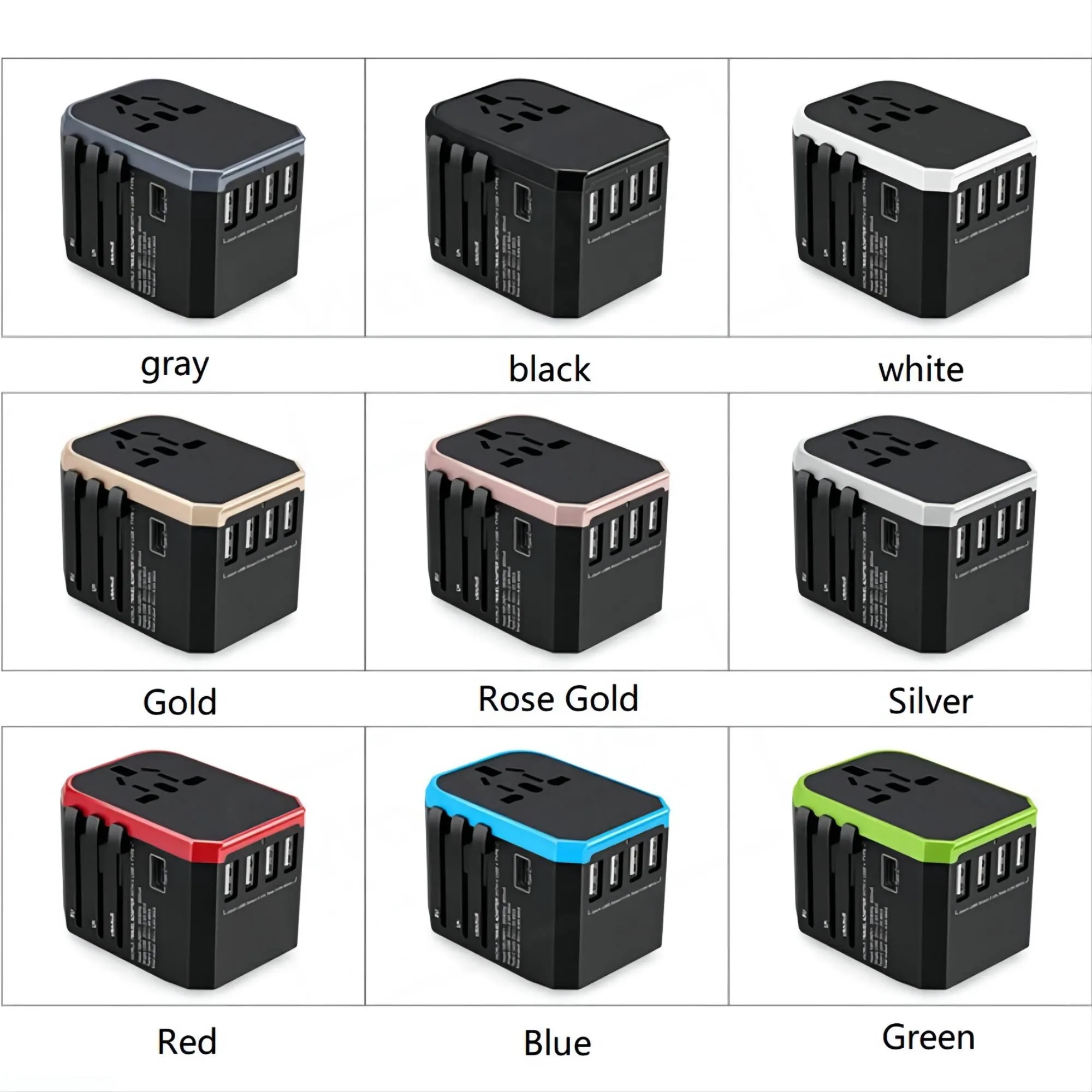 Full Color Advanced Universal Travel Adapter Wall Charger 2