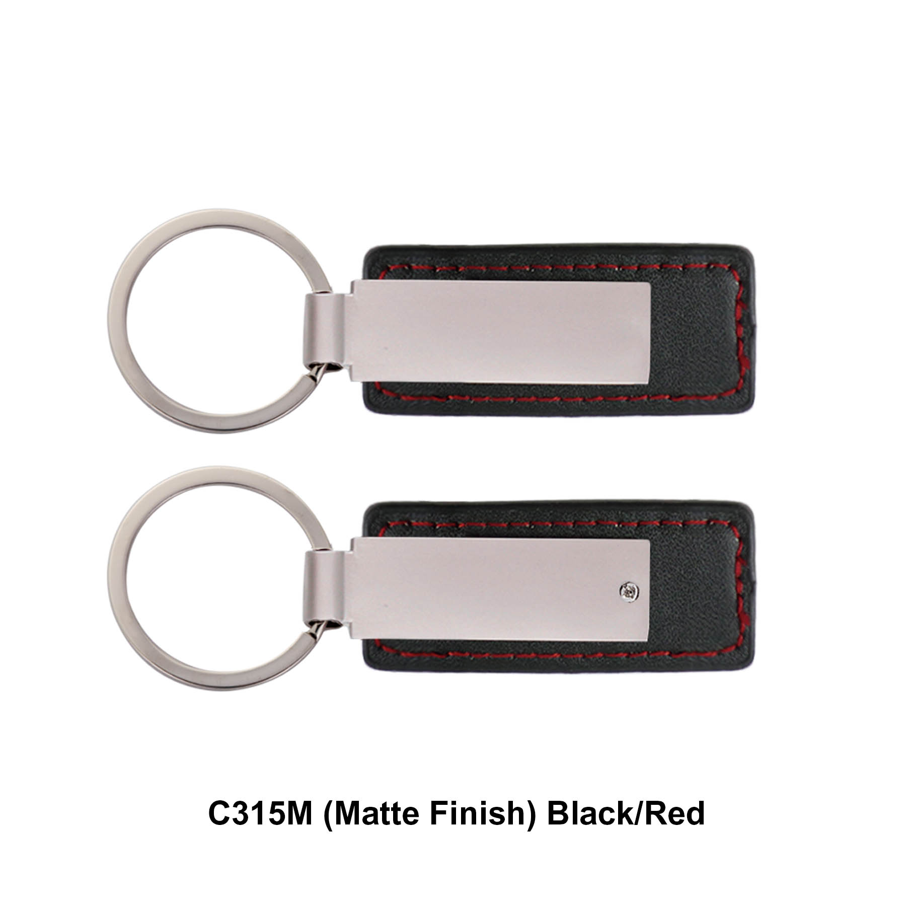 Leatherette with Rectangular Metal Key Tag (Key Chain, Keychain) 12