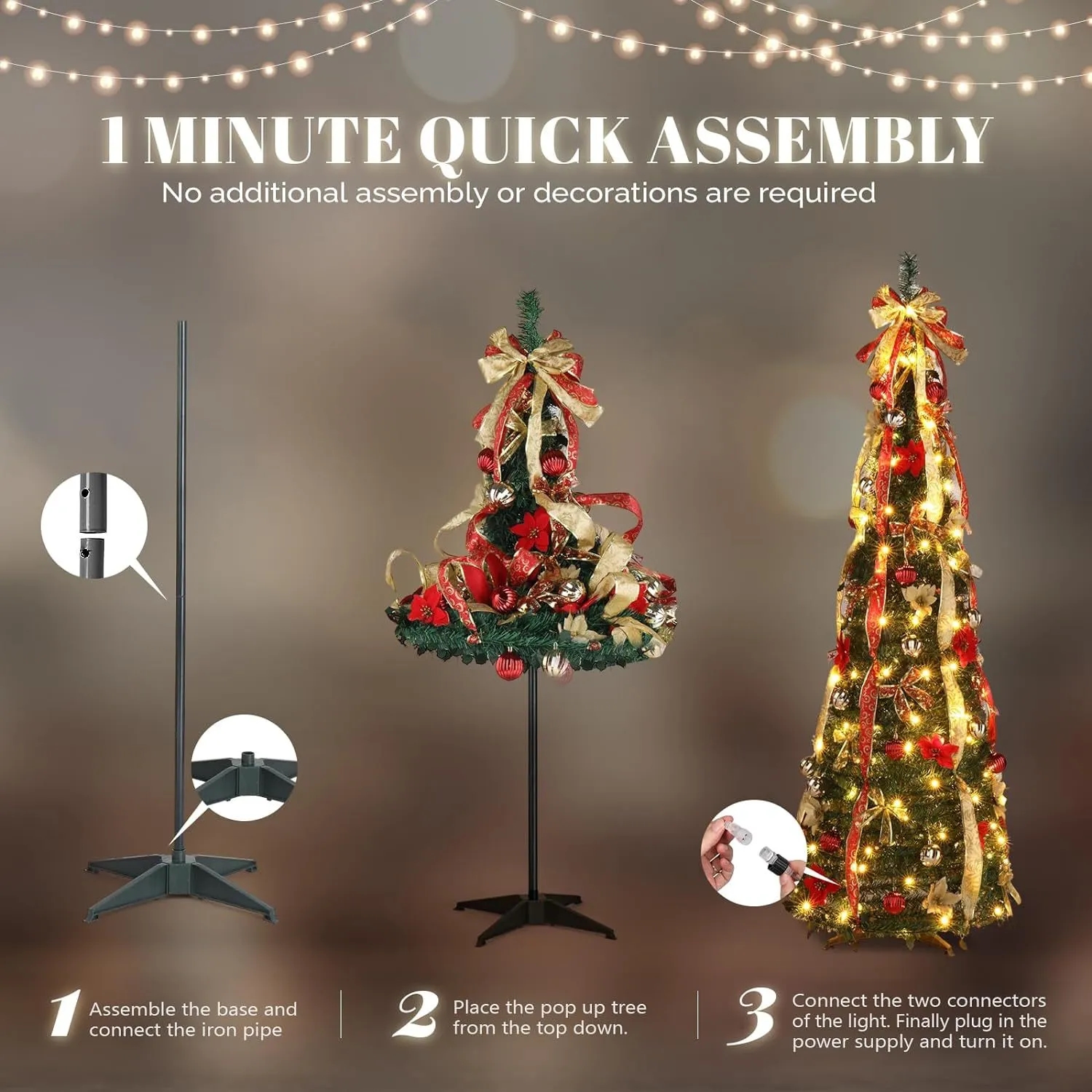 Telescopic Christmas Tree 4ft-6ft 6