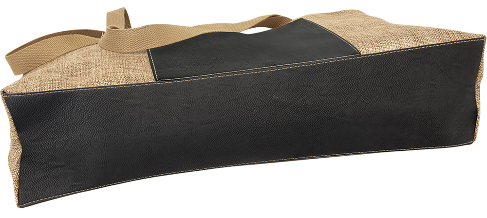 Black & Silver Laserable Leatherette Gusset Bag. 4