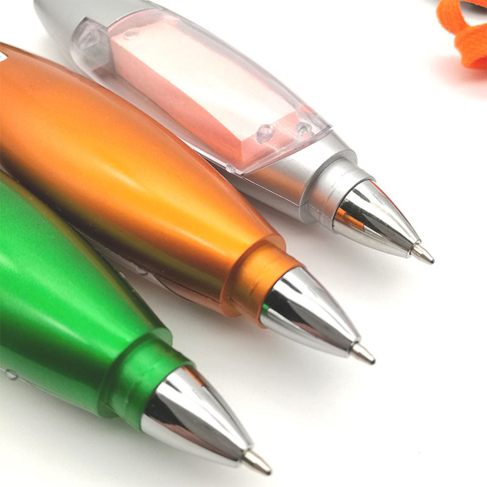 LED multifuncitional sticky note 1.0mm ballpoint pen with lanyard 8