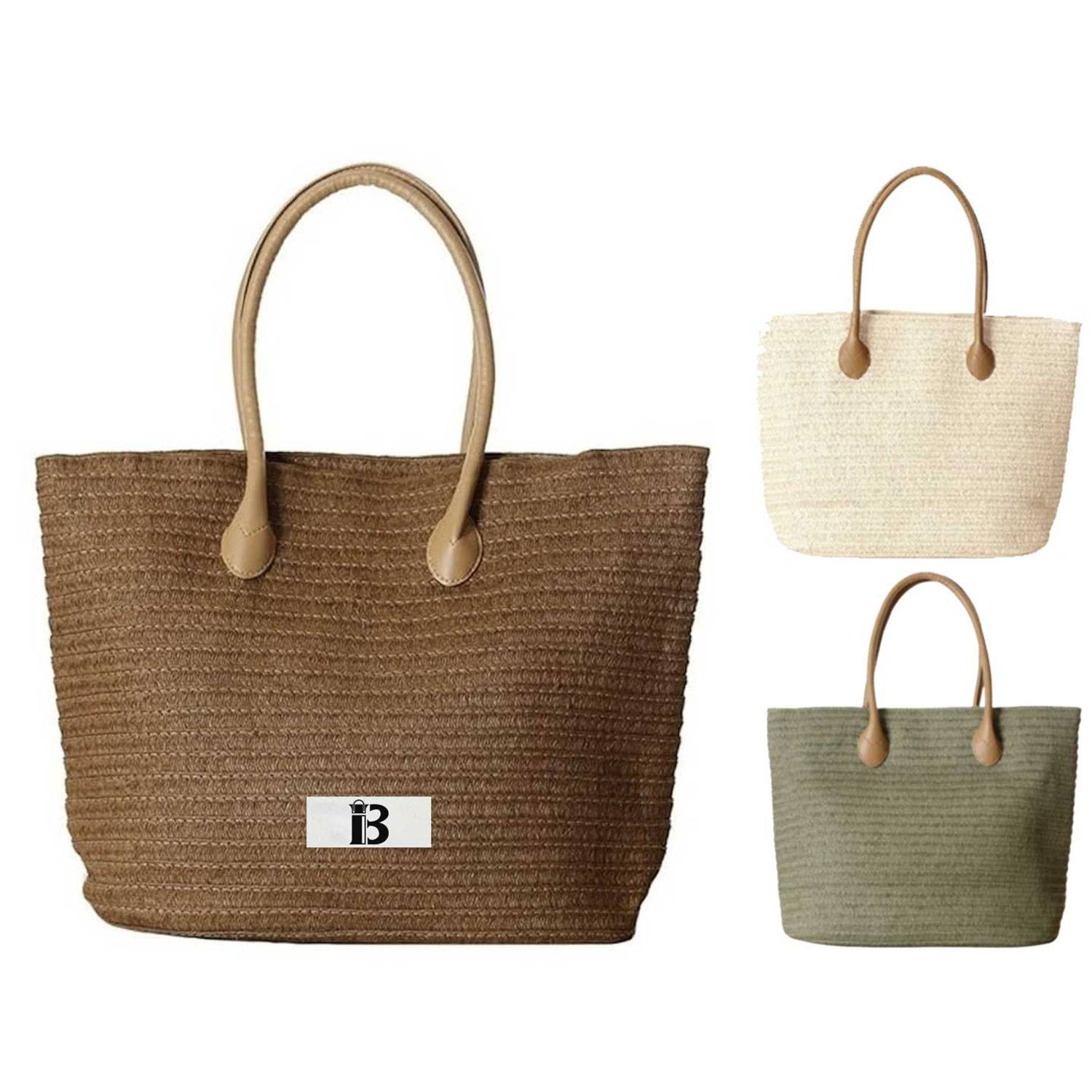 Boho Straw Shoulder Bag - Large Beach Tote 2