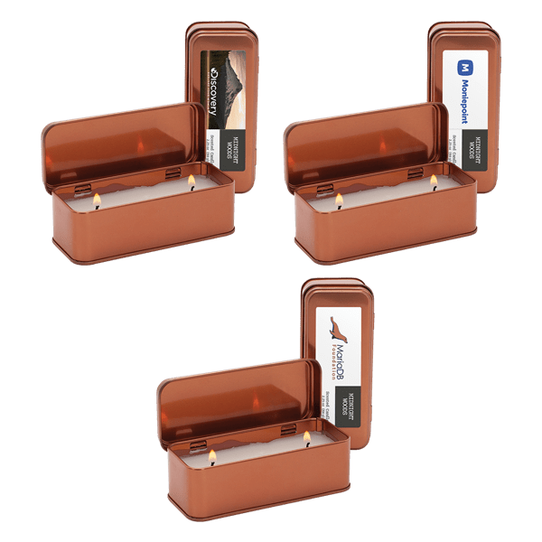 Custom 2.25 oz. Scented Copper Rectangular Candle 1