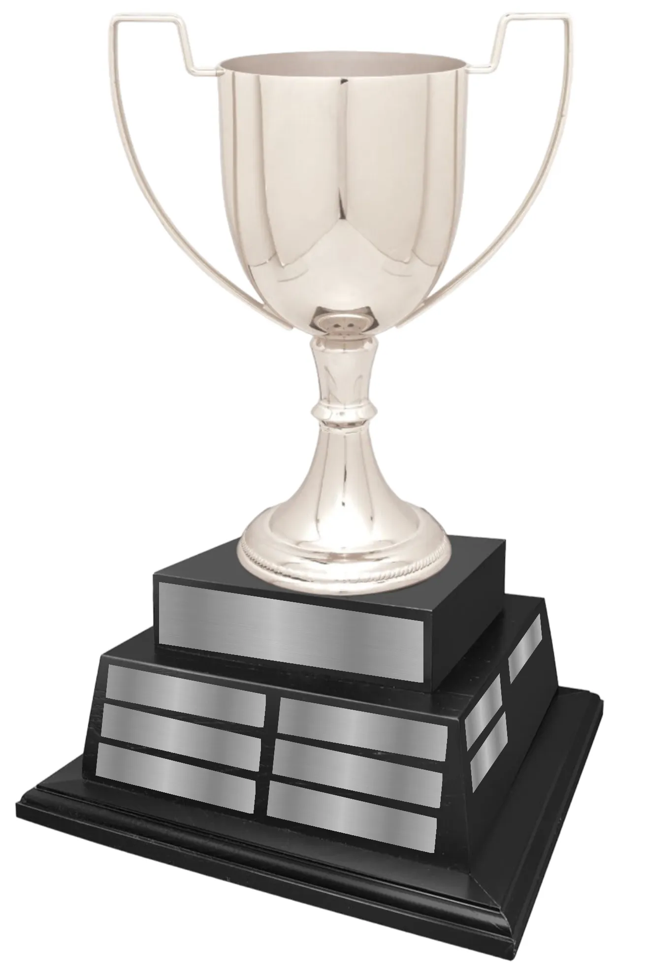 17" Completed Zinc Cup Perpetual Trophy On Black Wood Base 4