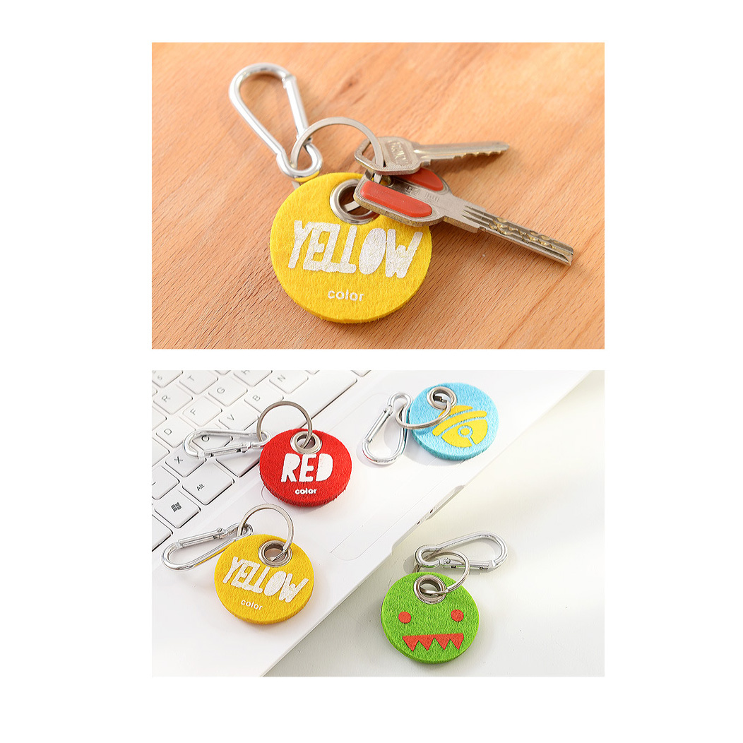 Circular Shaped Felt Key Chain 2