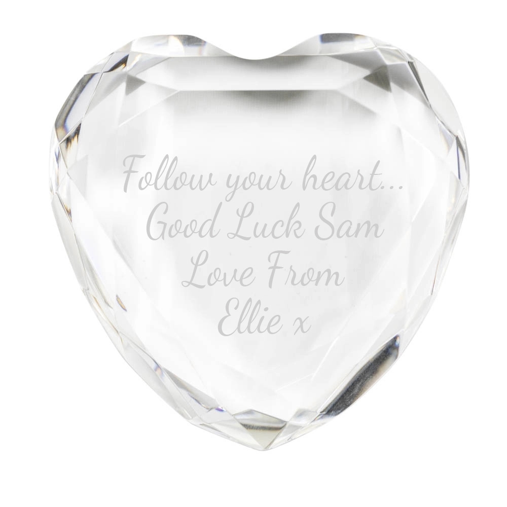 Crystal Heart Shaped Paperweight 3
