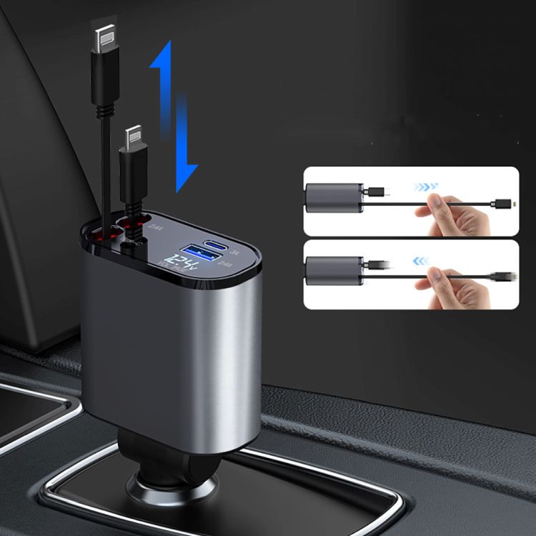 4 in 1 Retractable Car Charger 3