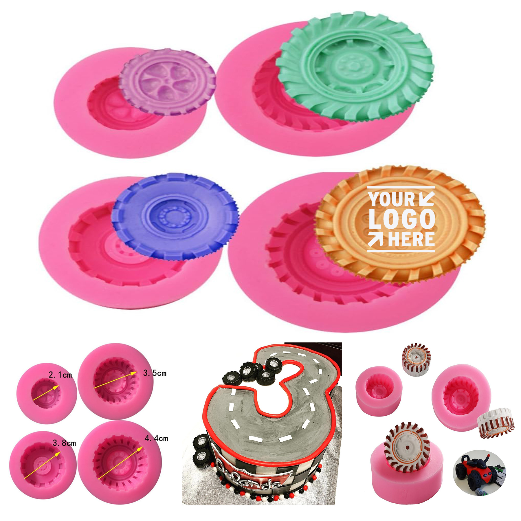 3D Round Tire Fondant Mold