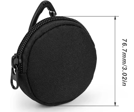 Mini Black Round Coin Purse Keychain Pouch 3
