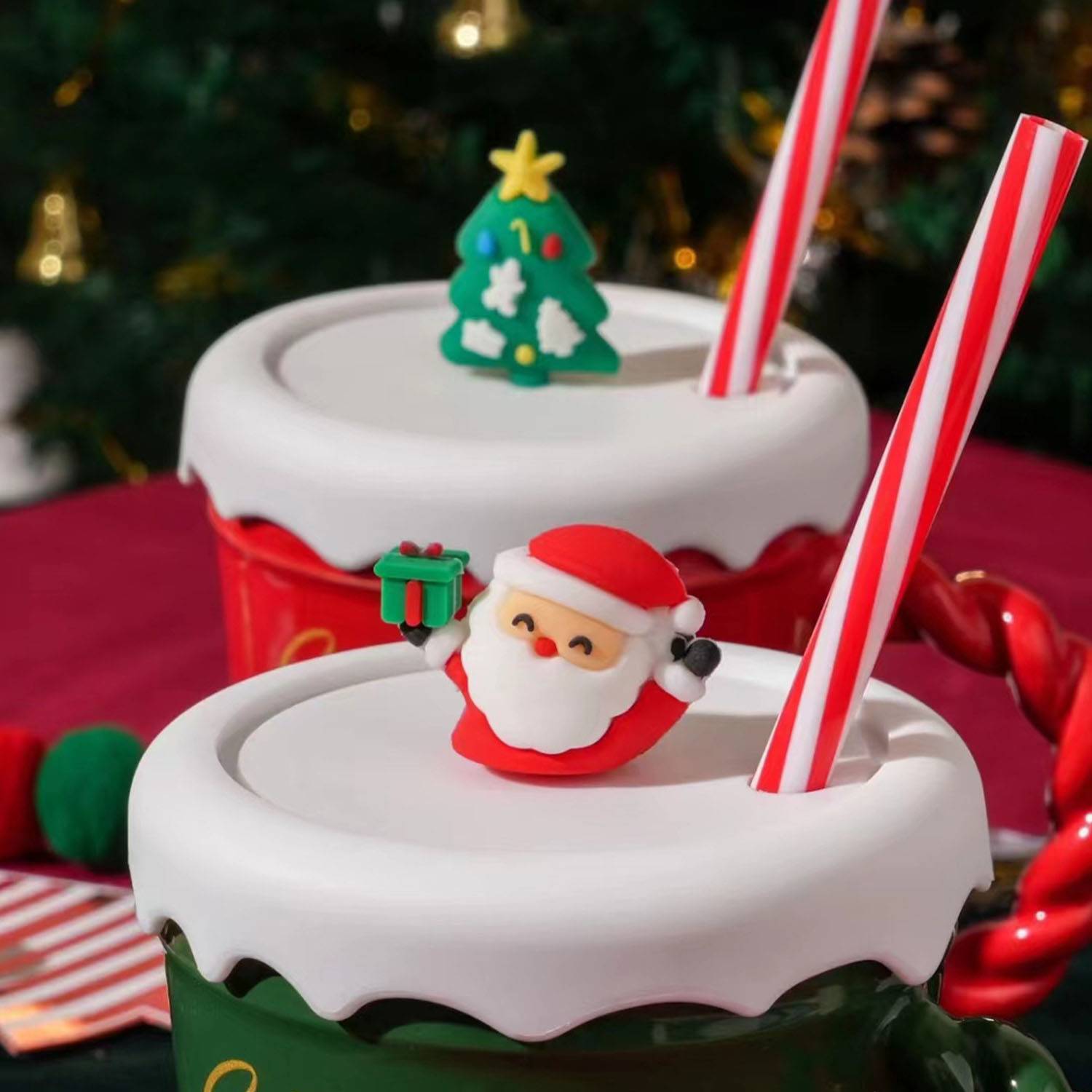 Ceramic Christmas Mug With Straws 5
