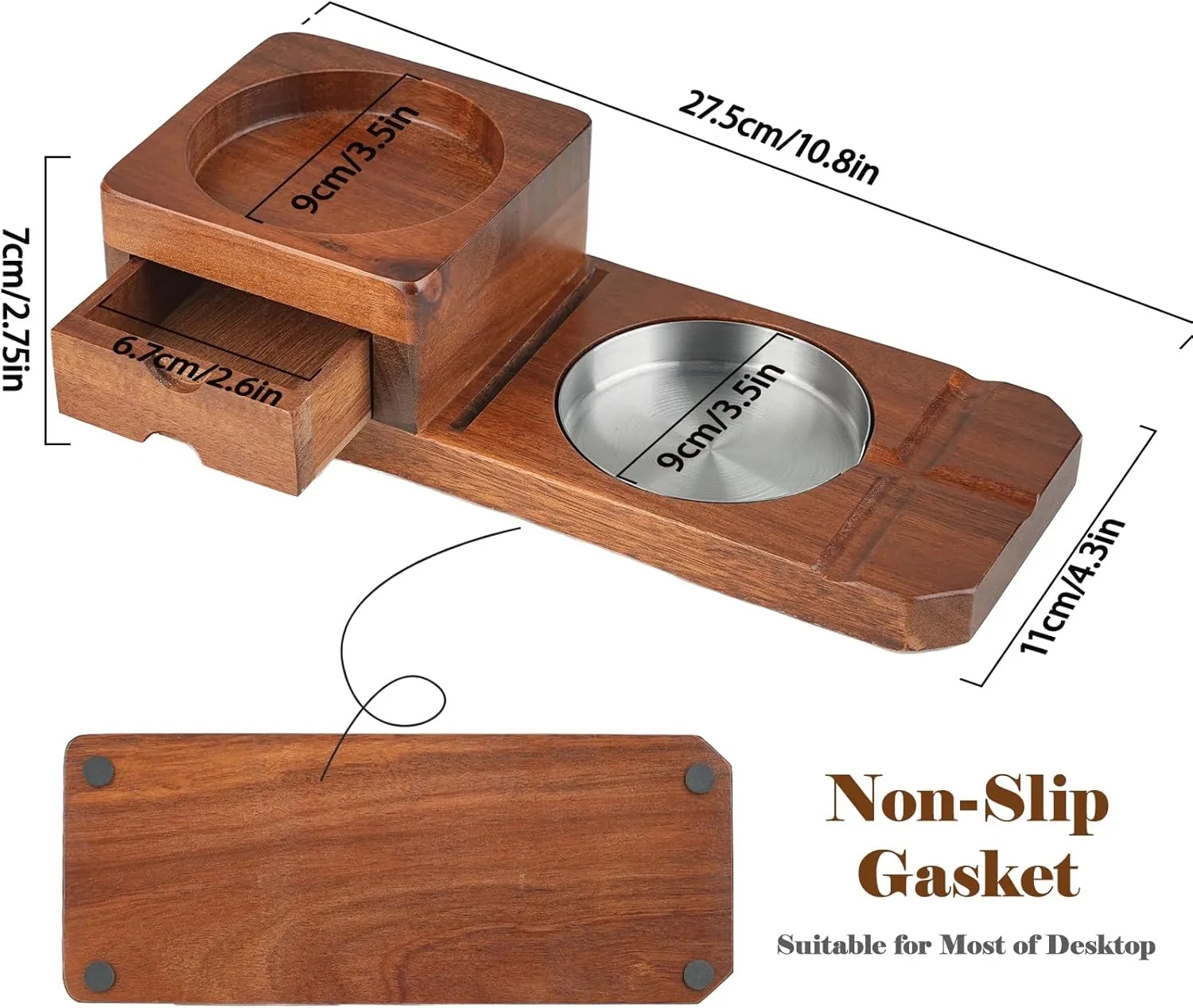Cigar Ashtray Coasters Whiskey Glass Tray 3