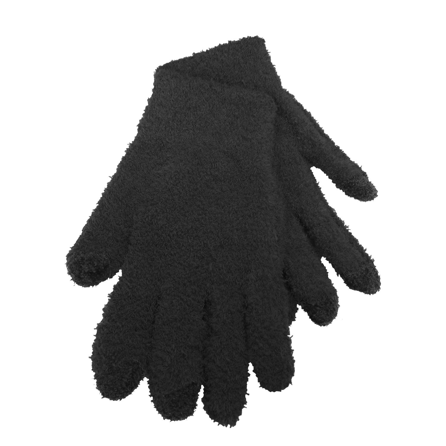 Fuzzy Texting Gloves w/ Woven Patch 1