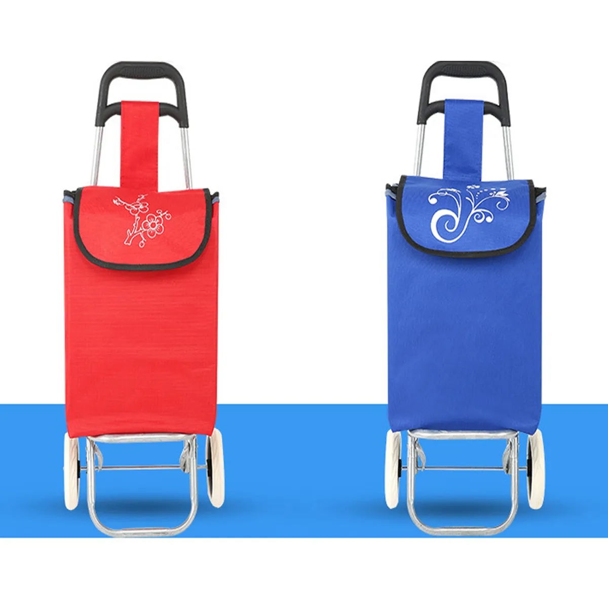Foldable Grocery Bag Shopping Trolley Cart With Wheels 2
