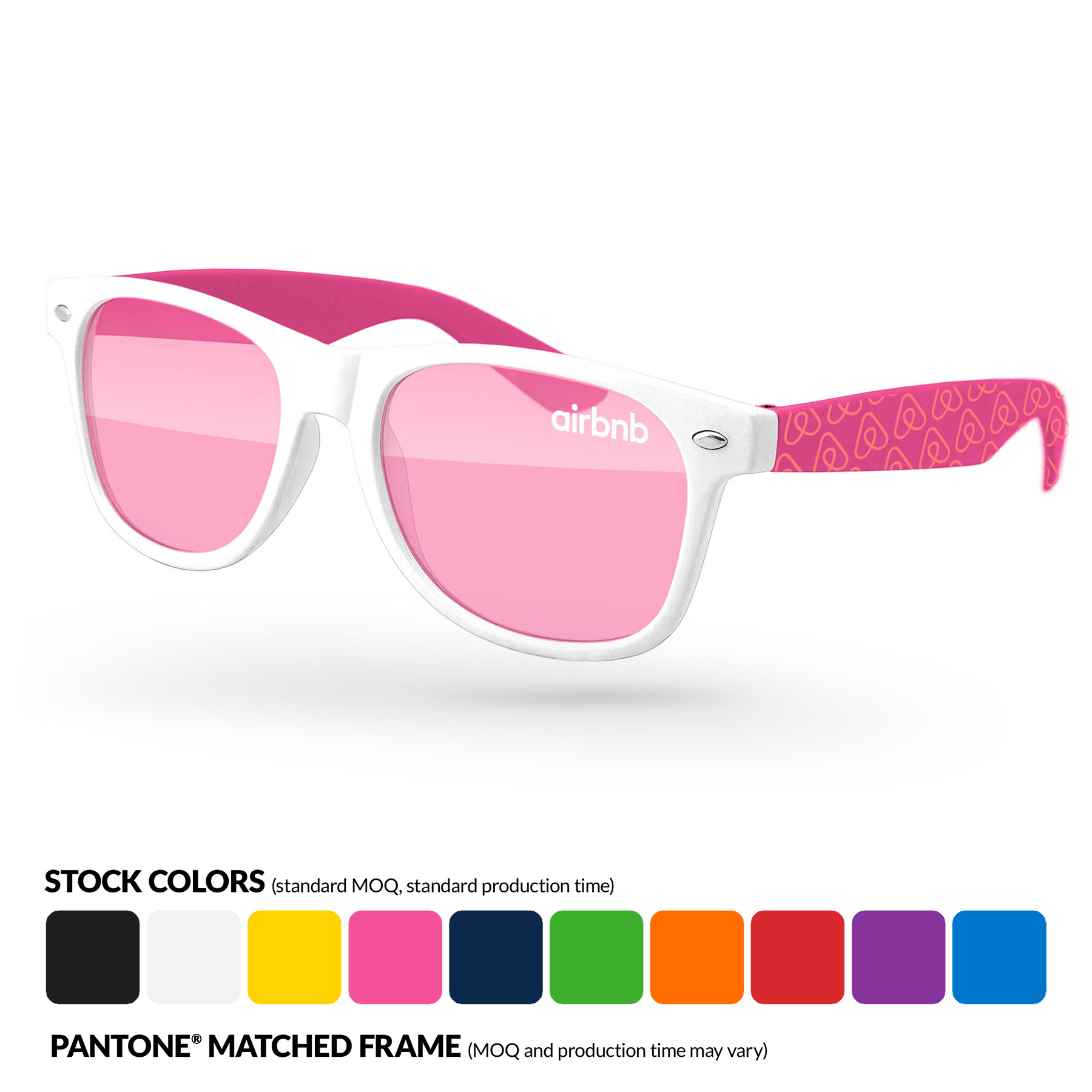 2-Tone Retro Sunglasses w/ 1 Color Lens Imprint & 1 Color Extended Temple Imprint 13