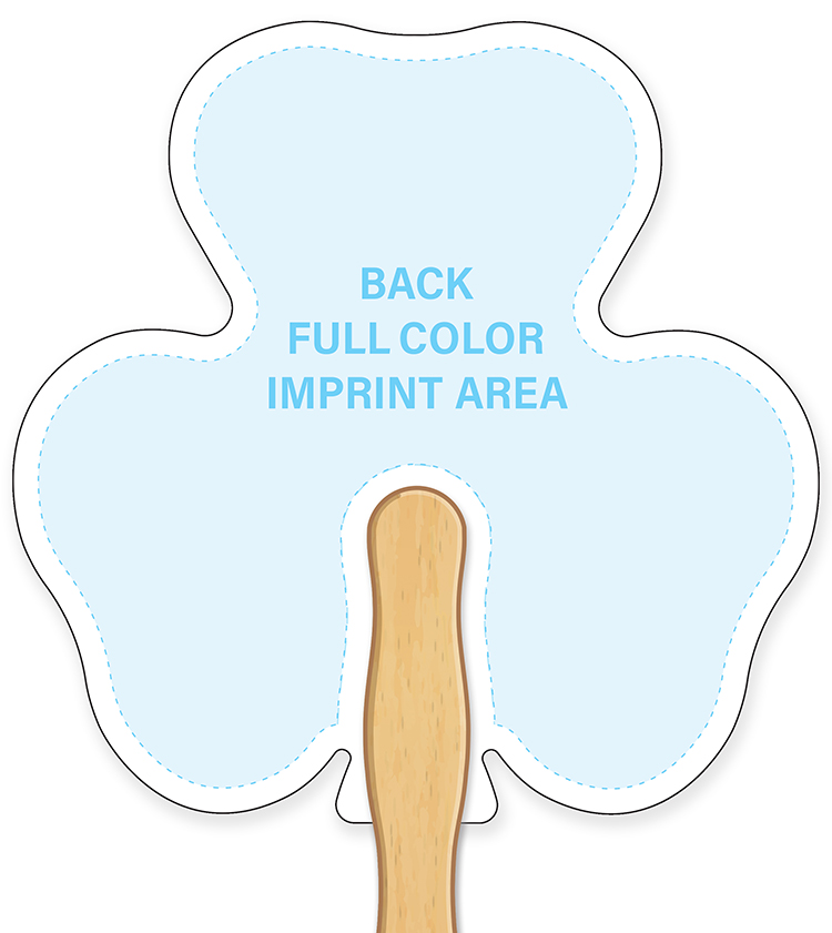HAND FANS - Full Color, Shamrock Shaped Hand Fan 4
