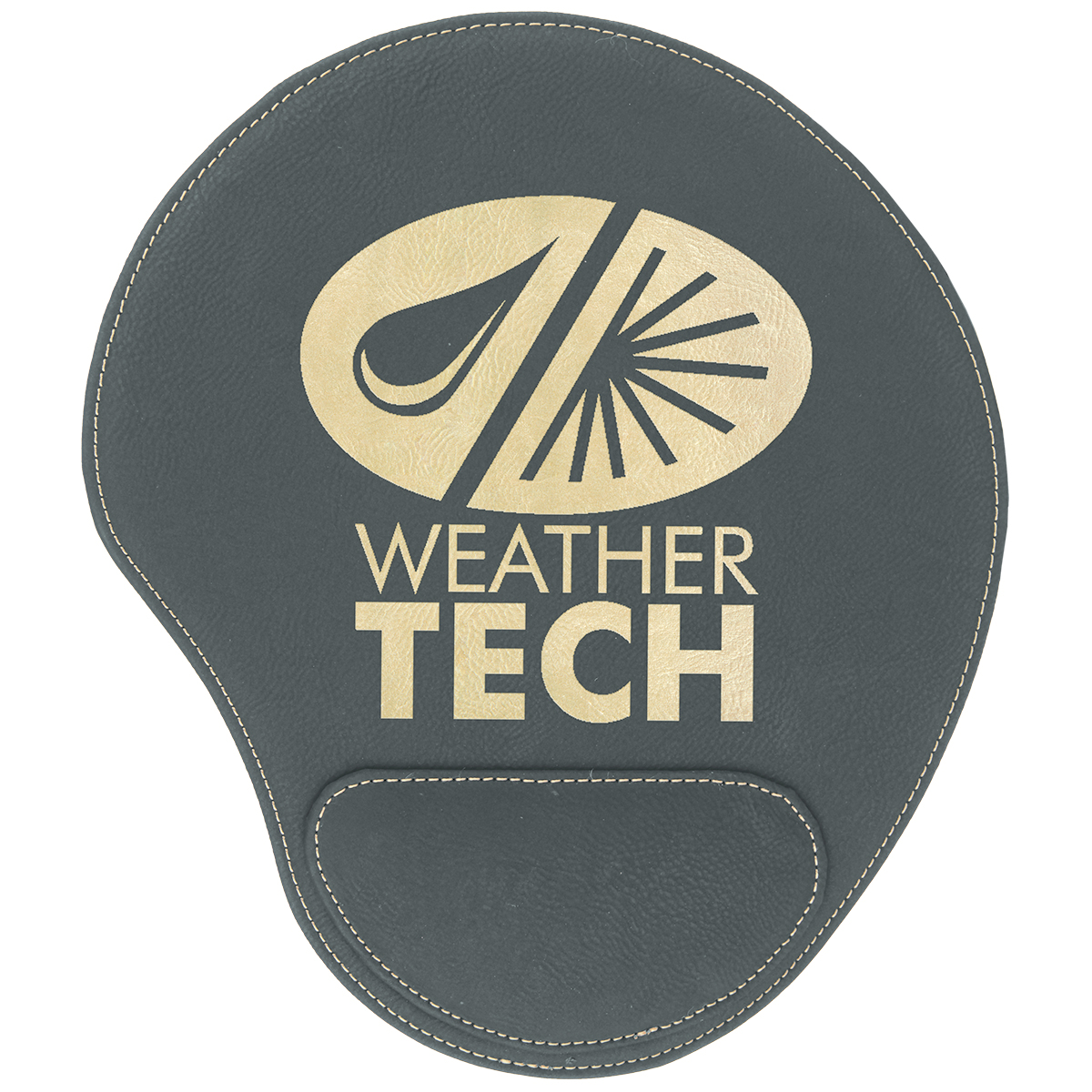 Black/Gold Leatherette Mouse Pad 2