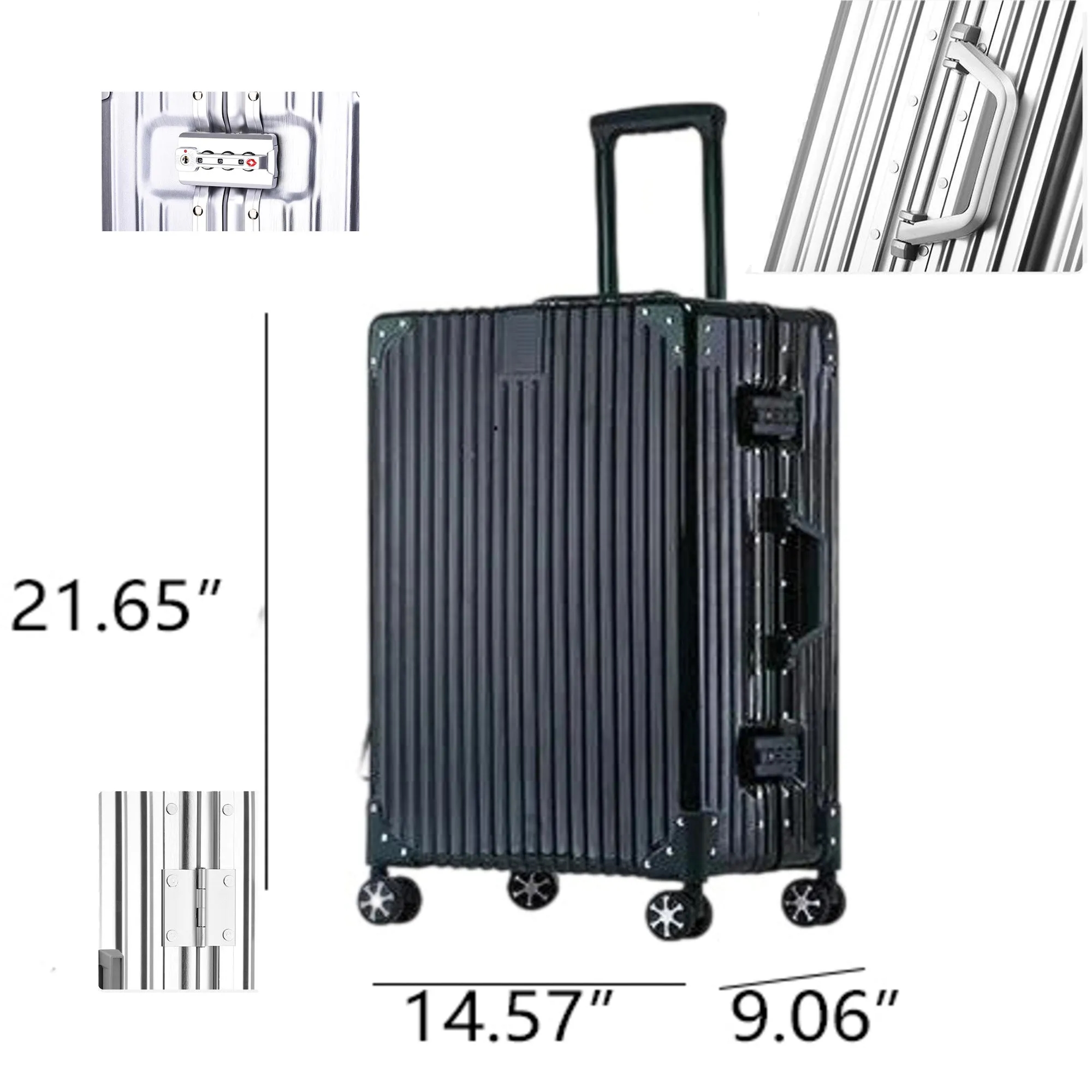 Retro Aluminum Frame Universal Wheel Luggage Compartment 2