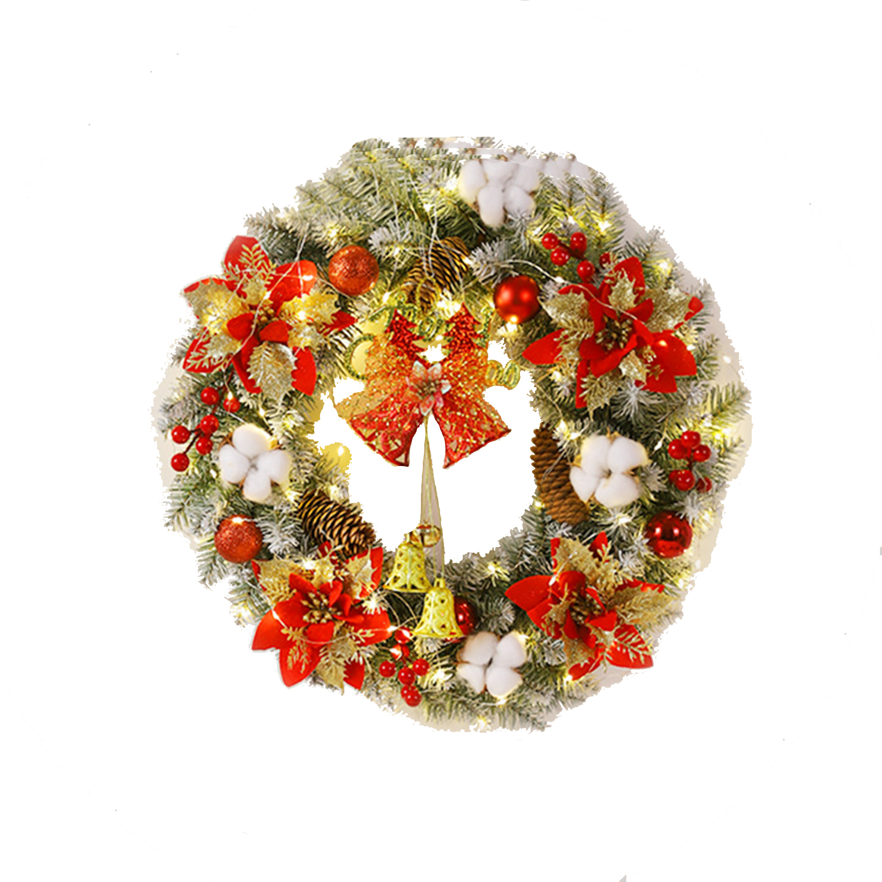Front Door Lighted Wreath Decorations 7