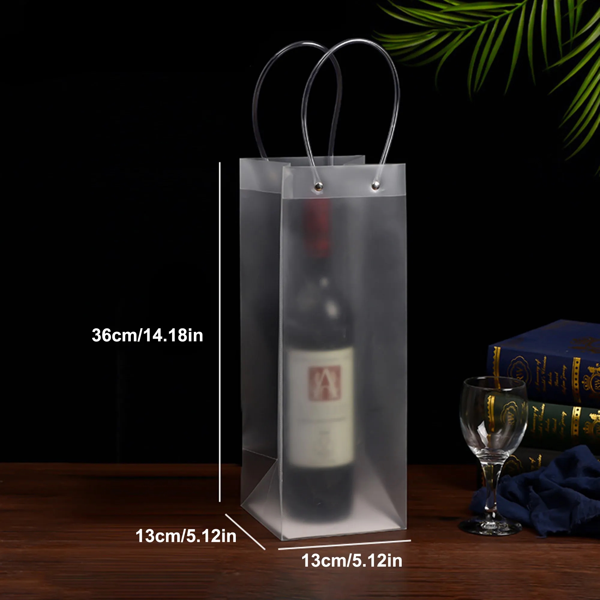 Clear PVC Wine Bottle Cooler Bag with Handles 3