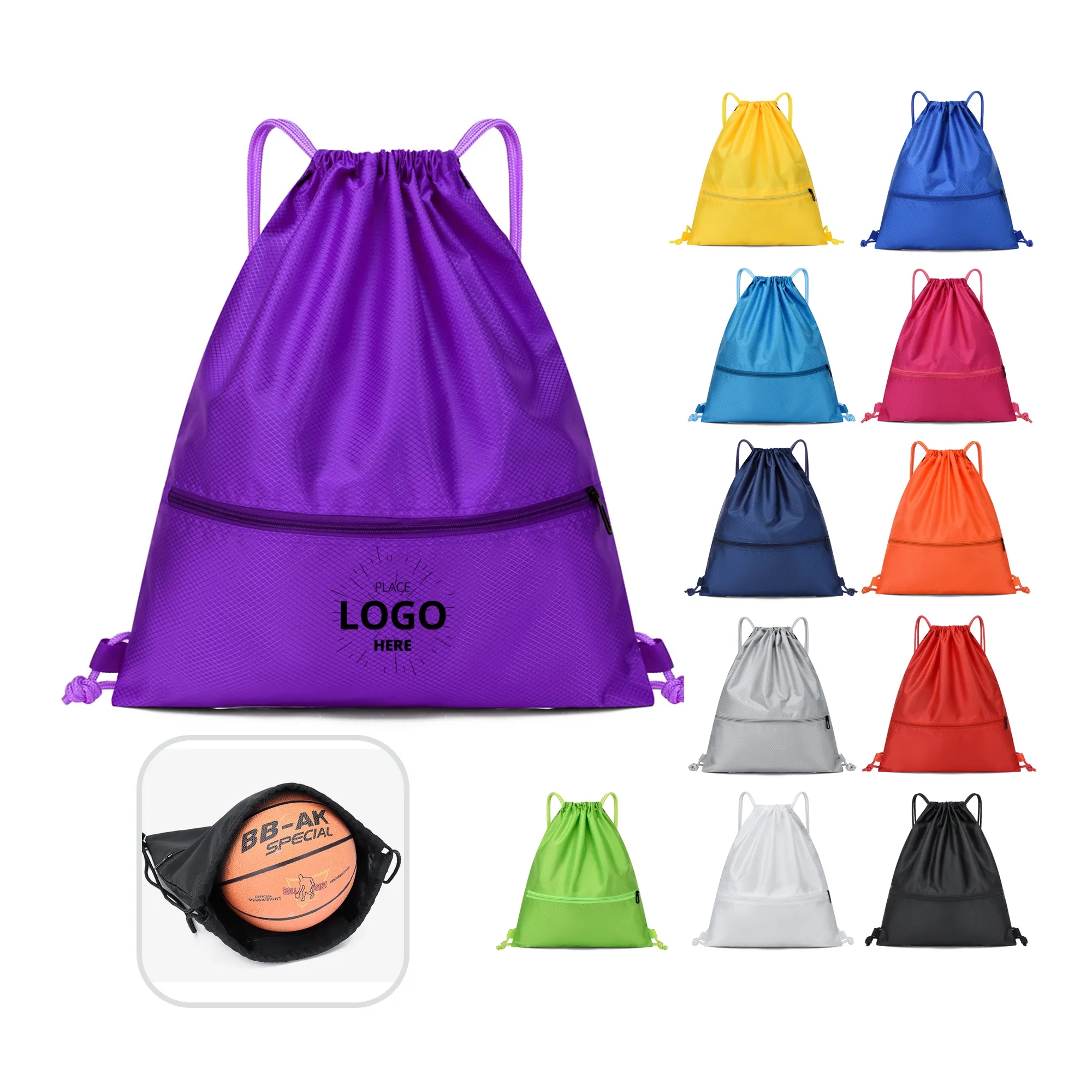 Drawstring Backpack String Bag Sackpack Draw Back Sack 4
